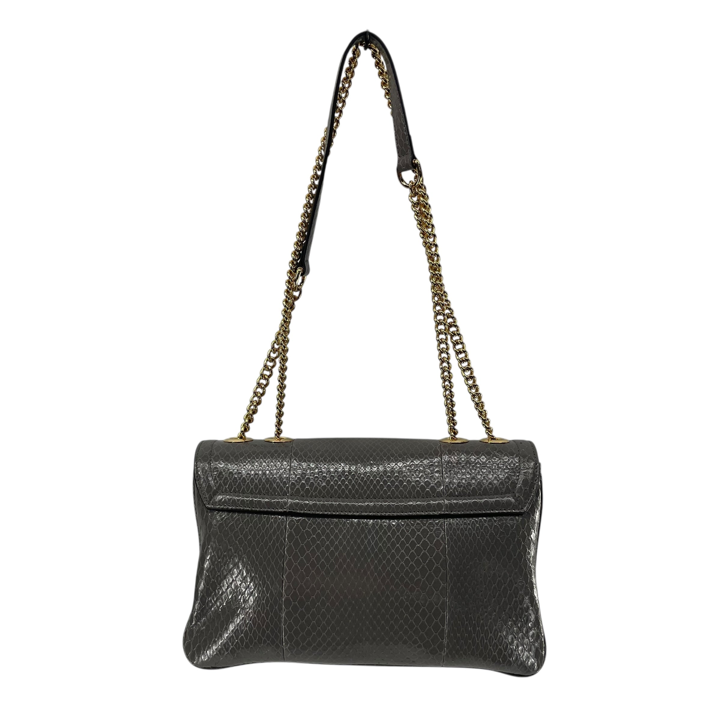 GUCCI/Cross Body Bag/Leather/GRY/PYTHON RAJAH view 2