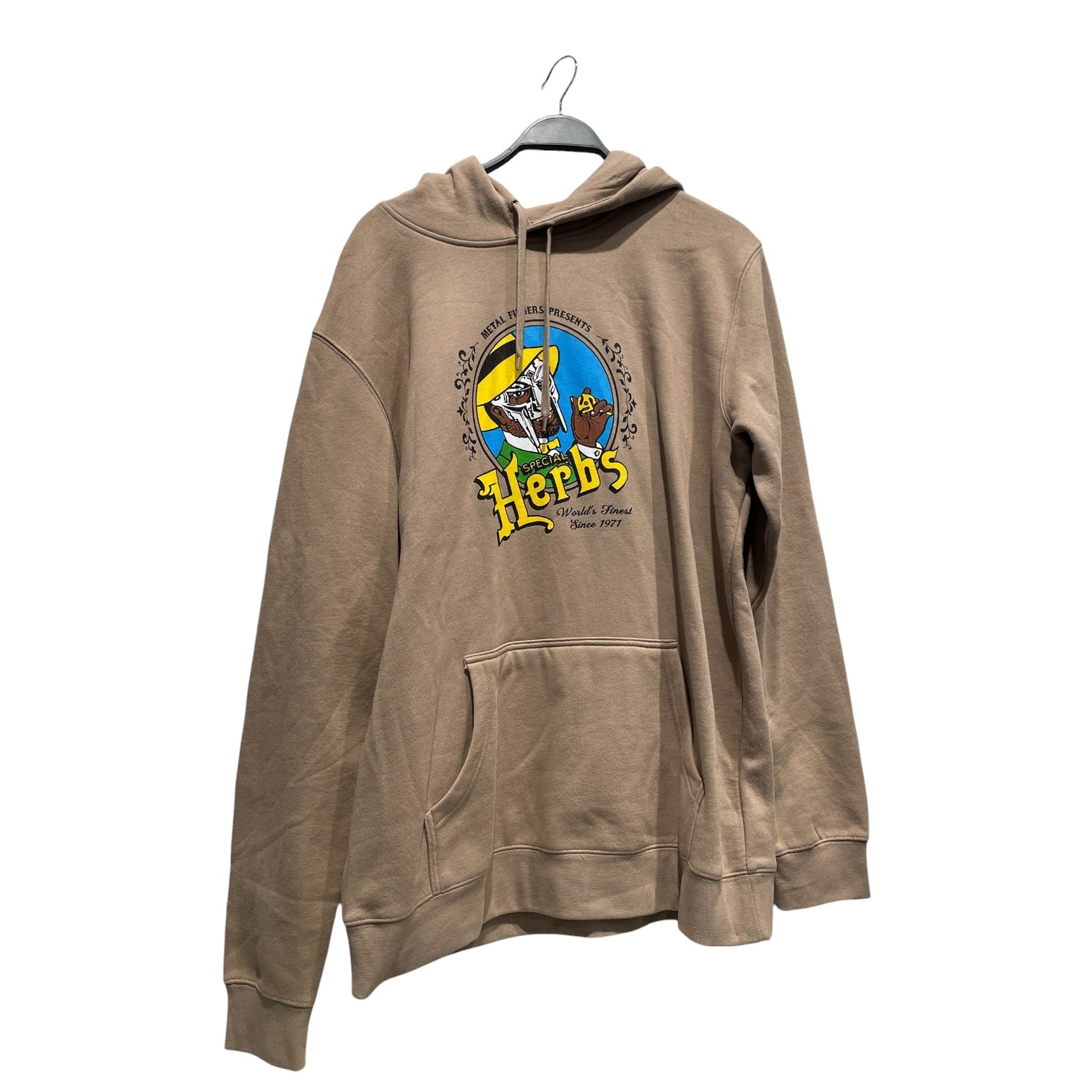GAS DRAWLS/Hoodie/XL/Graphic/Cotton/BEG/Pullover/MF DOOM - SPECIAL HERBS HOODIE view 1