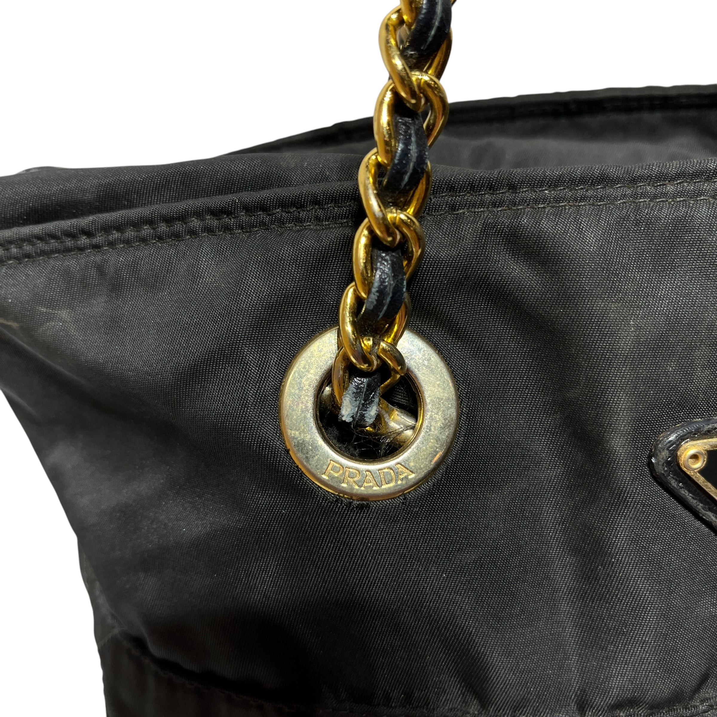 PRADA/Cross Body Bag/Nylon/BLK/QUILTED SHOULDER / GOLD HARDWA view 7