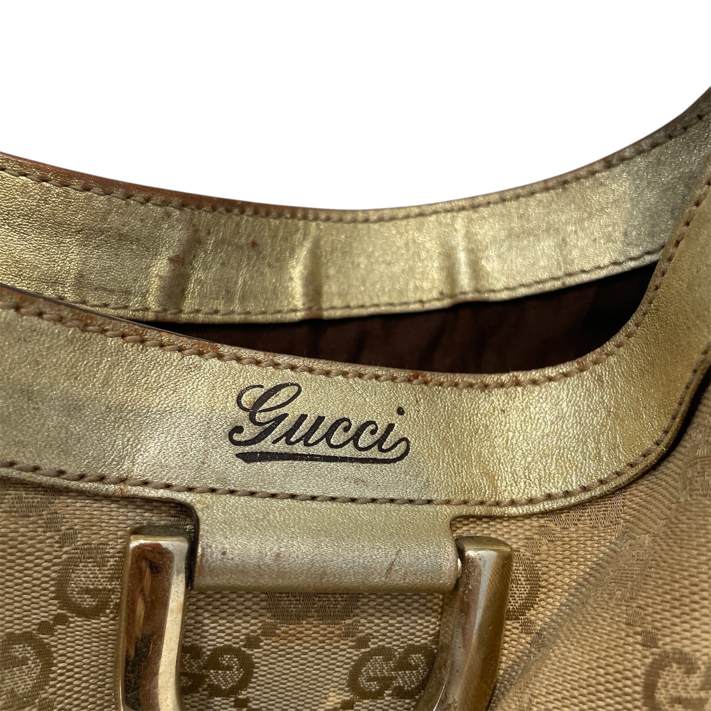 GUCCI/Hand Bag/Monogram/Cotton/GLD/GG Canvas Abbey view 4
