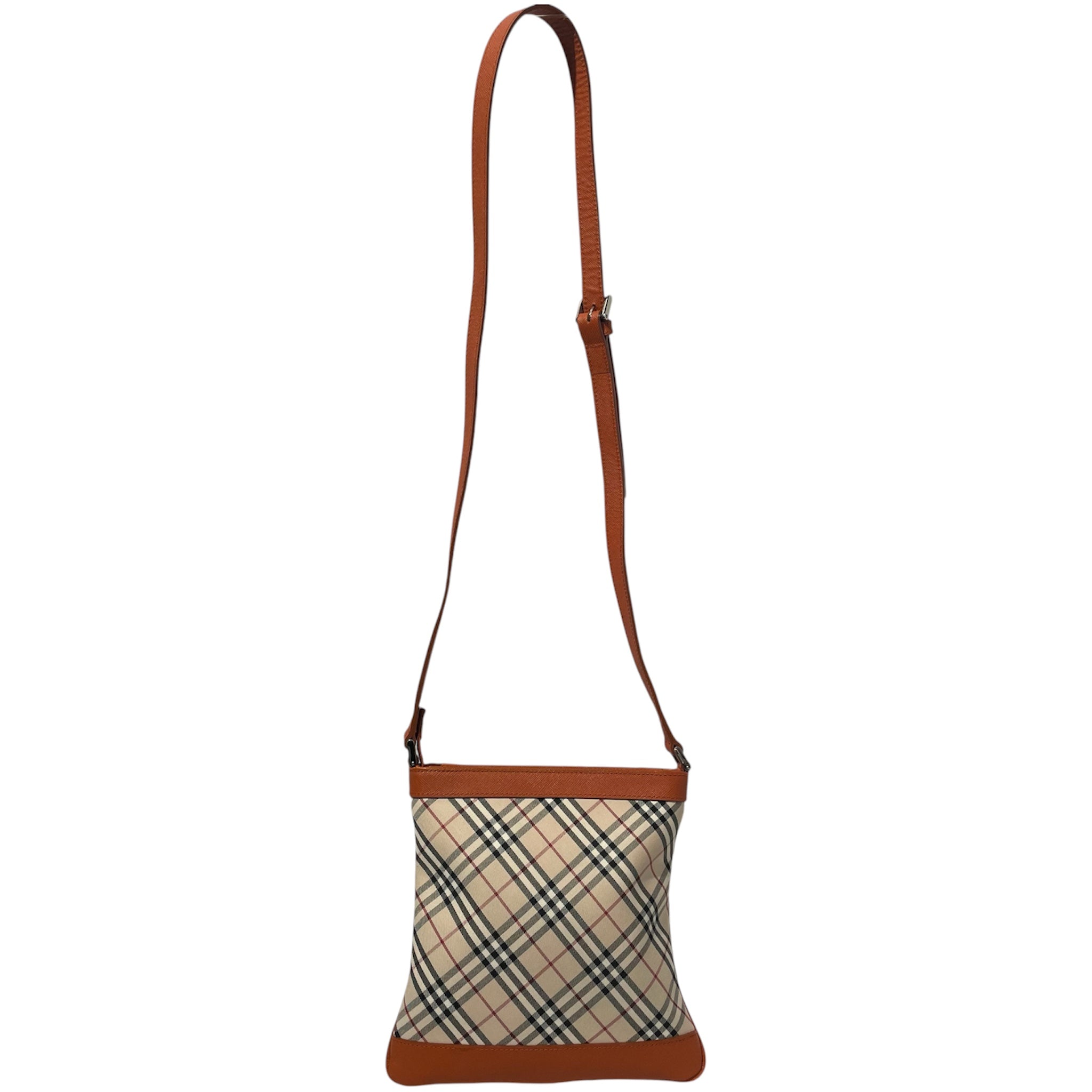 BURBERRY/Cross Body Bag/Plaid/Leather/ORN/cream plaid handbag view 2