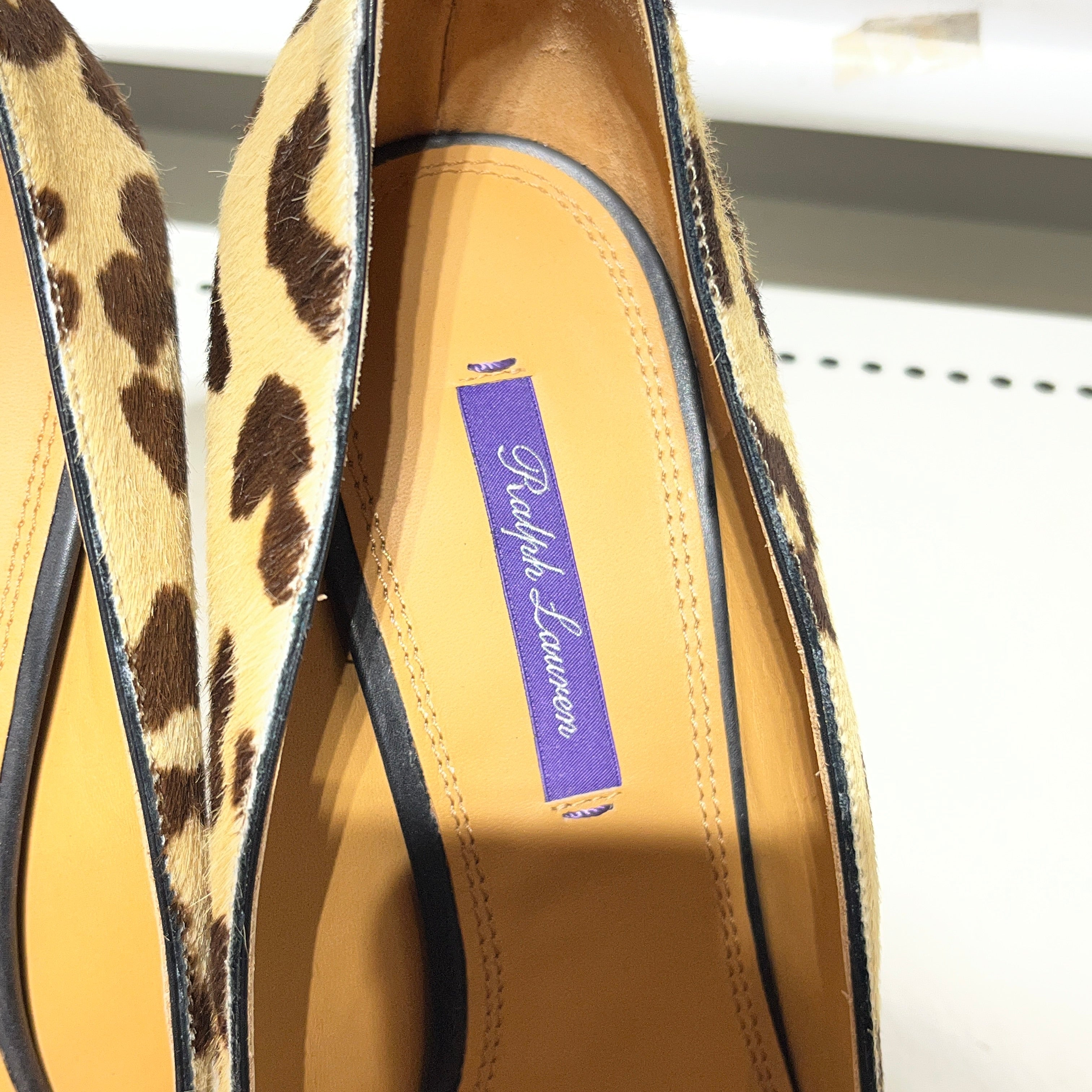 RALPH LAUREN PURPLE LABEL/Heels/EU 40/Leopard/Fur/BEG/Pointed-Toe/ view 4