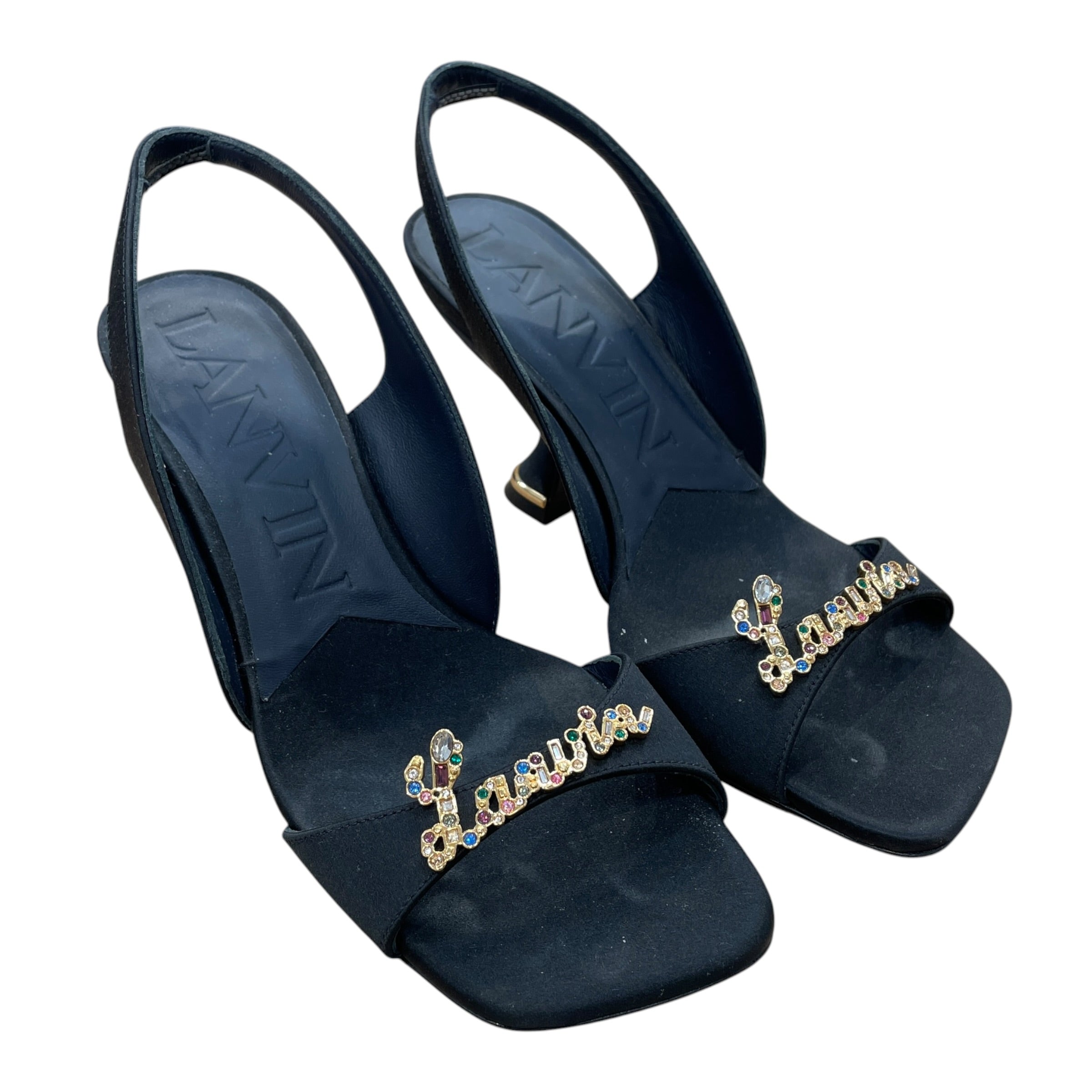 LANVIN/Heels/EU 36/BLK/Open-Toe/RITA SATIN SLINGBACK view 1
