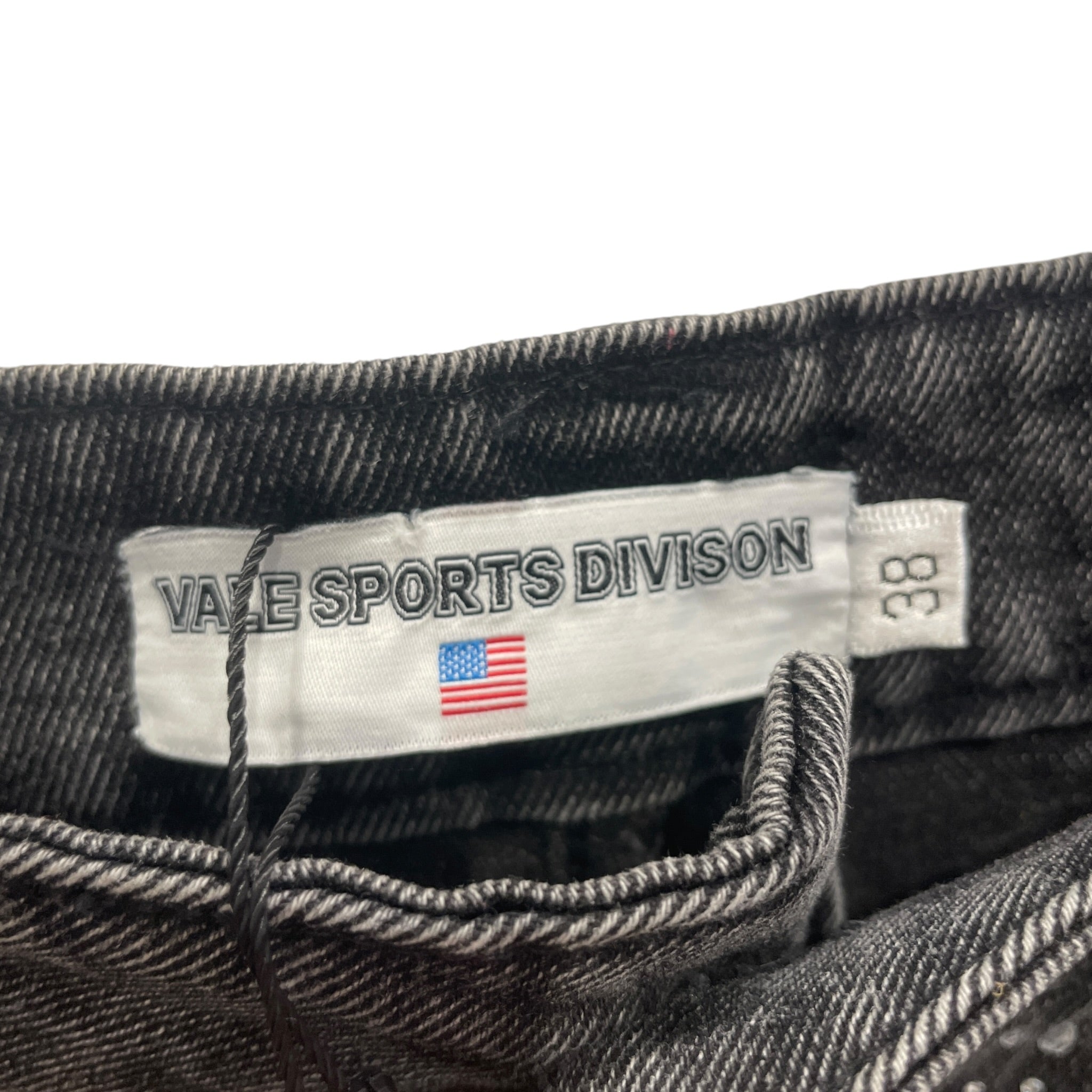 Vale/Shorts/38/Denim/GRY/All Over Print/RHINESTONES PNK LOGO FRNT view 3