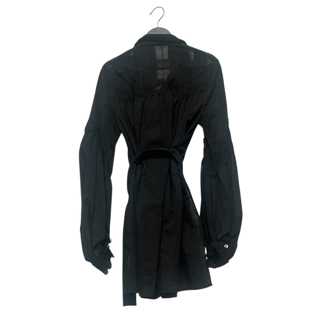 Acler/LS Dress/2/Cotton/BLK/Midi Length/PUFFED SLEEVE BELTED SEMISHEER view 2