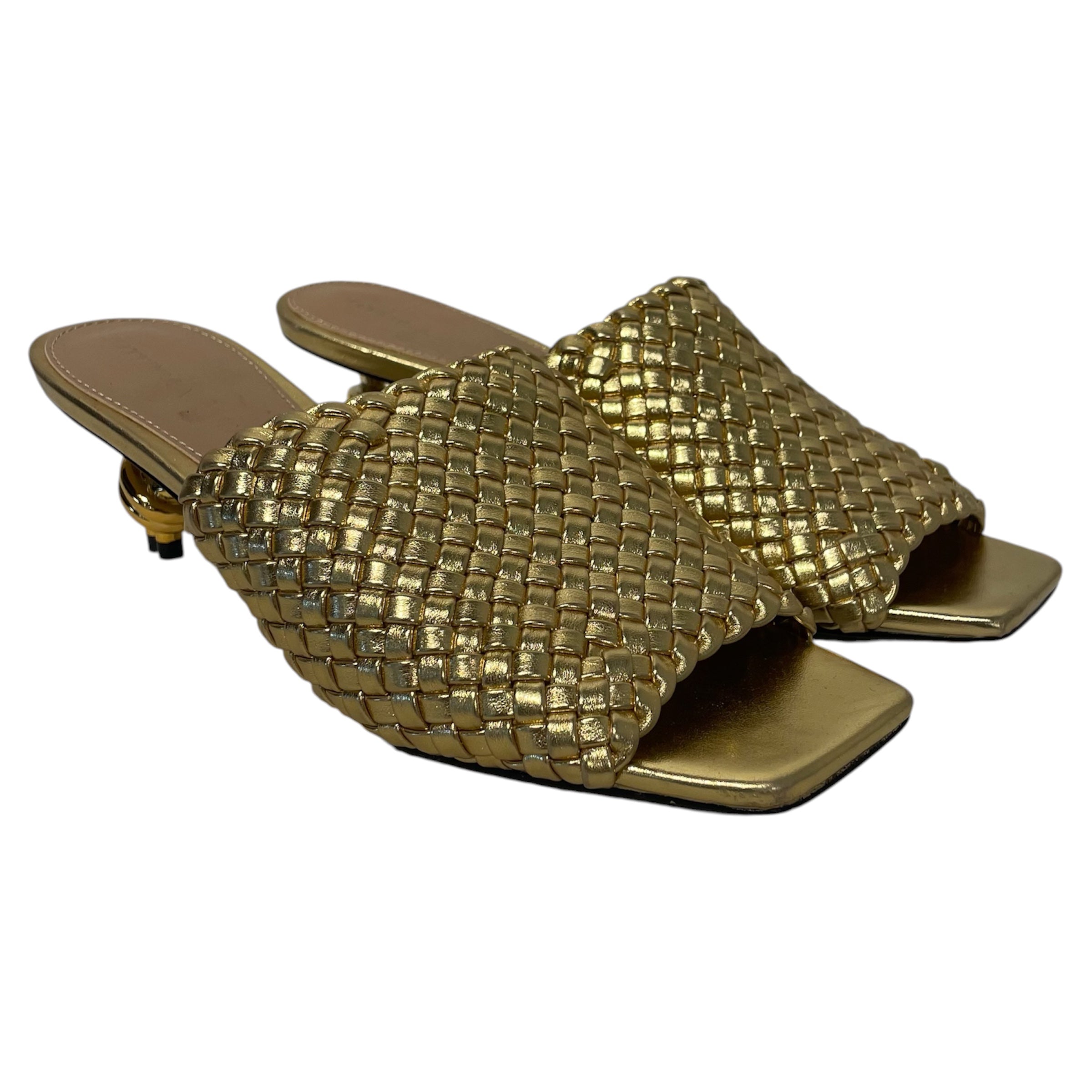BOTTEGA VENETA/Heels/EU 38/Nylon/GLD/BOTTEGA GOLD KNOT HEEL view 1