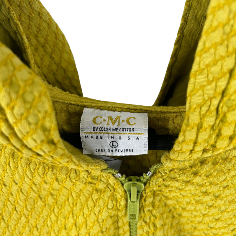 Vintage/Zip Up Hoodie/Yellow/Cotton