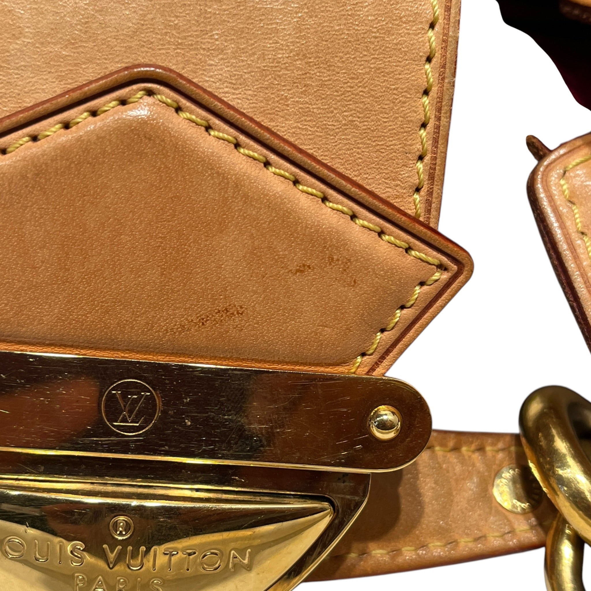 LOUIS VUITTON/Hand Bag/Leather/WHT/Multicolore Ursula/Gold detail view 7