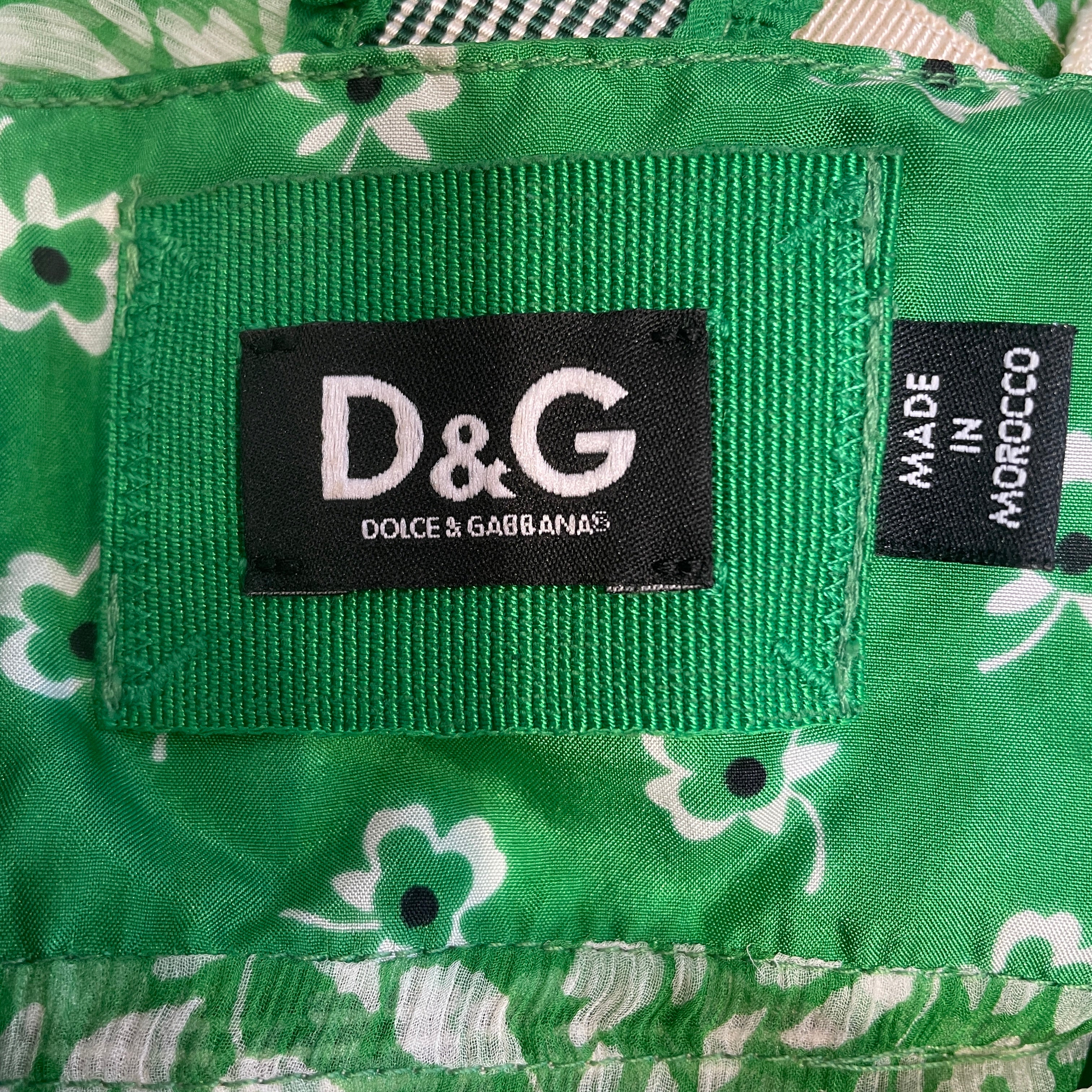 DOLCE&GABBANA/Camisole Dress/28/Floral Pattern/Silk/GRN/LACE TRIM view 3