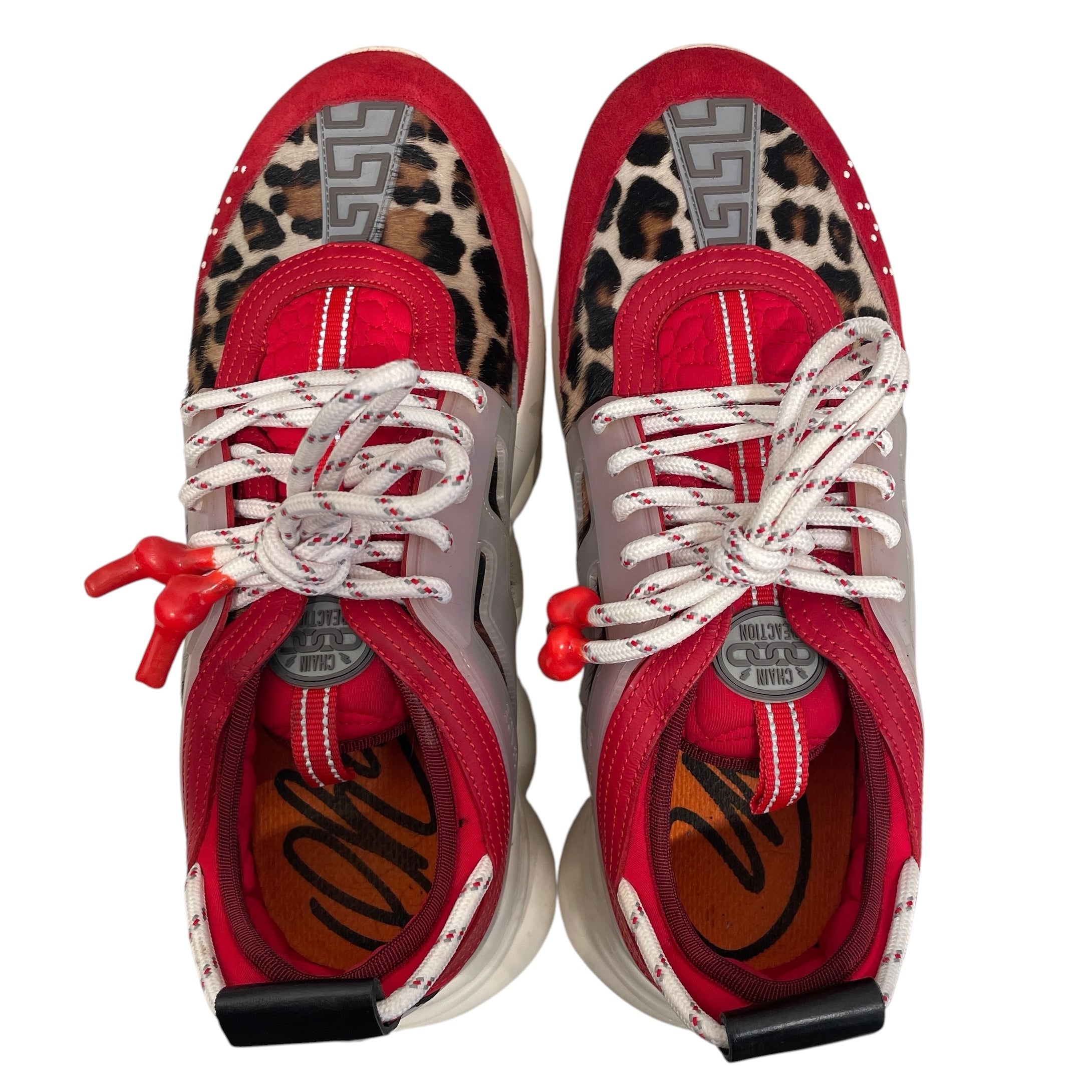 VERSACE/Low-Sneakers/EU 43/Leopard/Suede/RED/ view 3