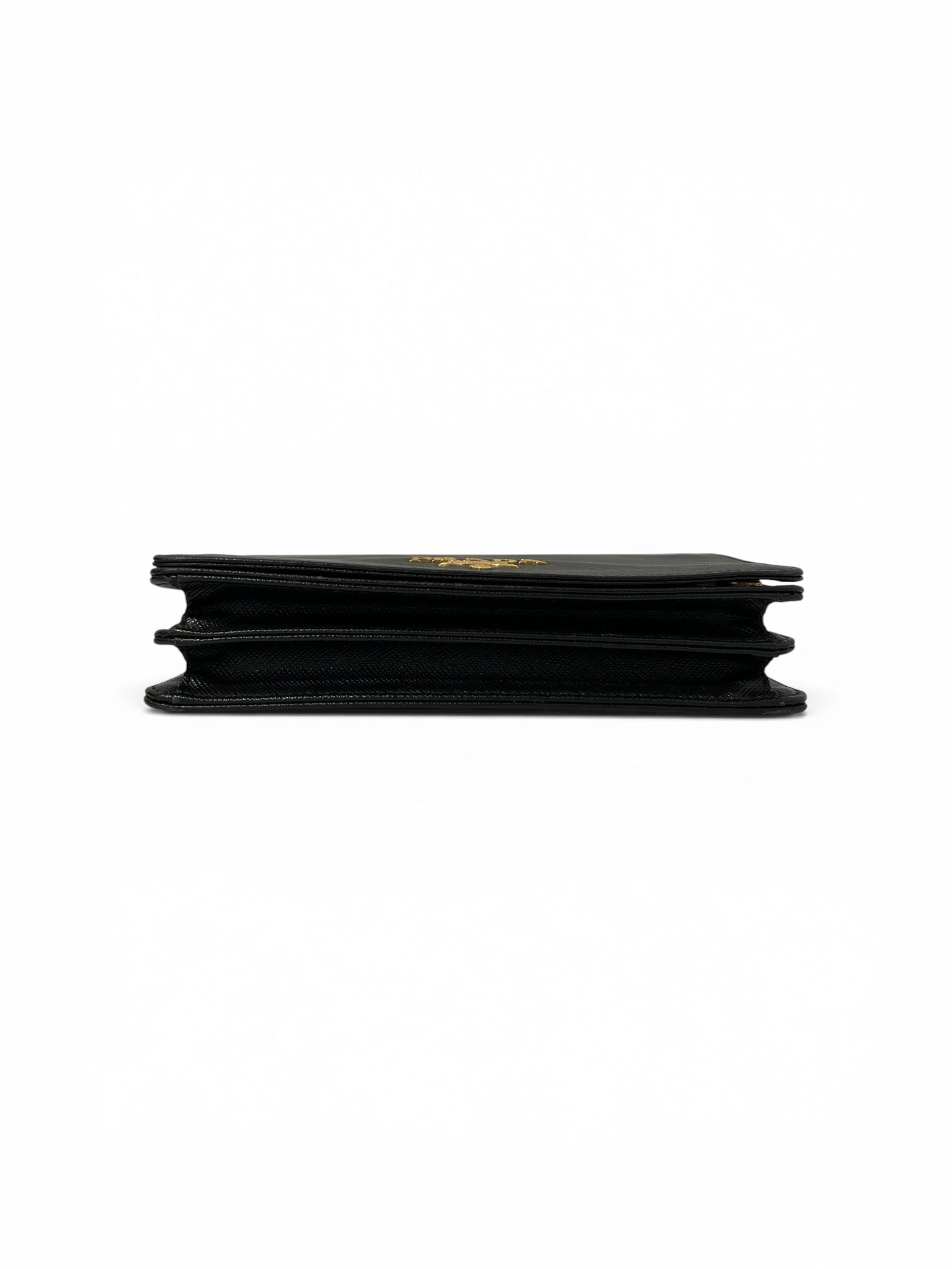 PRADA/Cross Body Bag/Leather/BLK/GLD FRON LOGO RED LINER BAG view 5