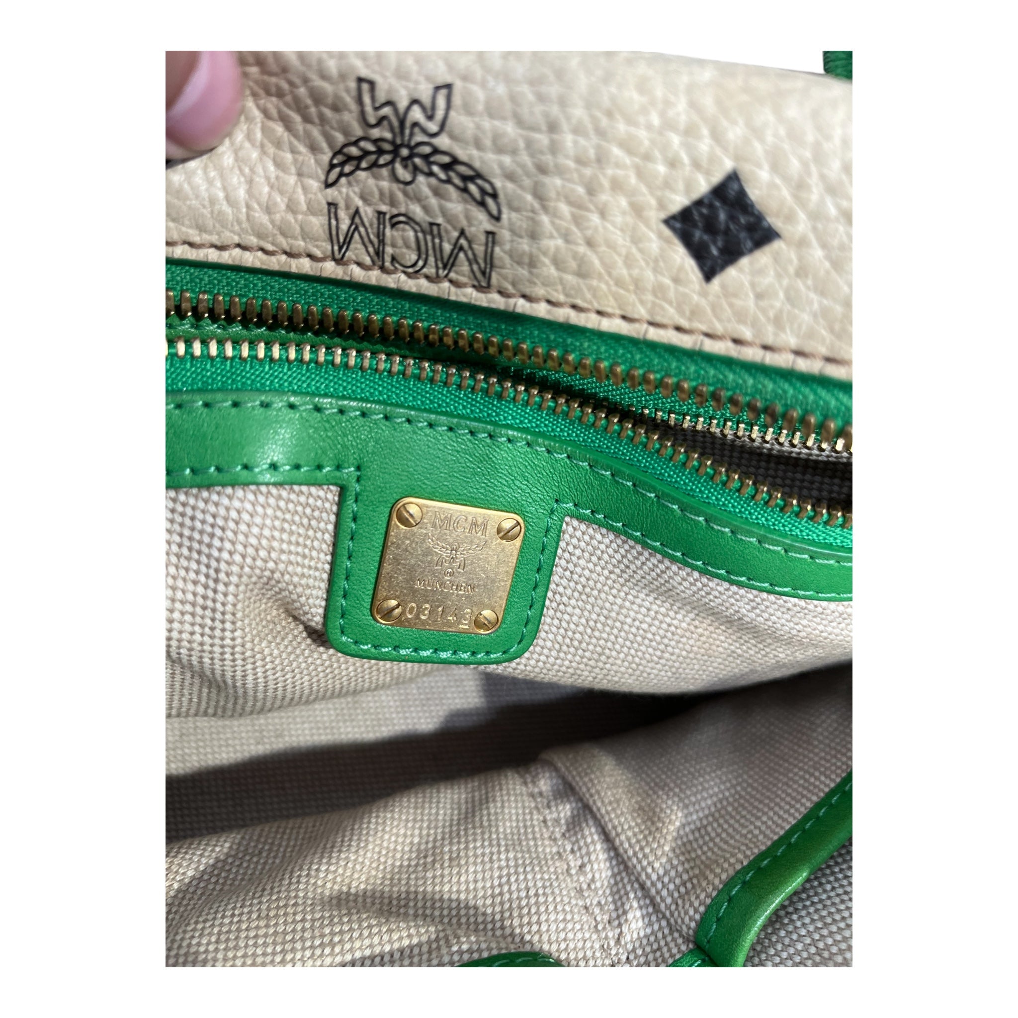 MCM/Hand Bag/Monogram/Leather/BEG/Visetos Bag (BEG/GRN) view 4