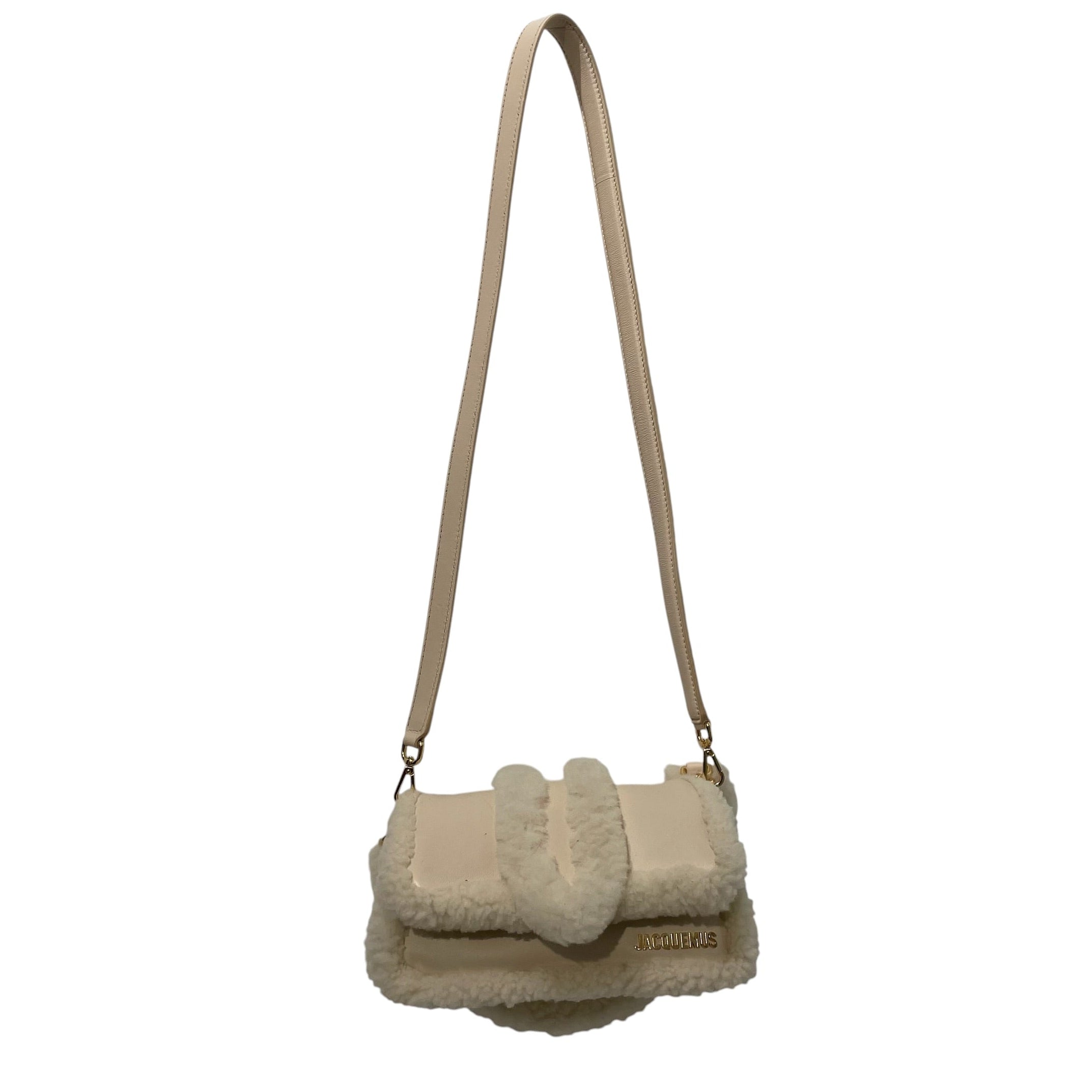 JACQUEMUS/Cross Body Bag/Leather/CRM/PETITE BAMBIMOU DOUX SHEARLING view 1
