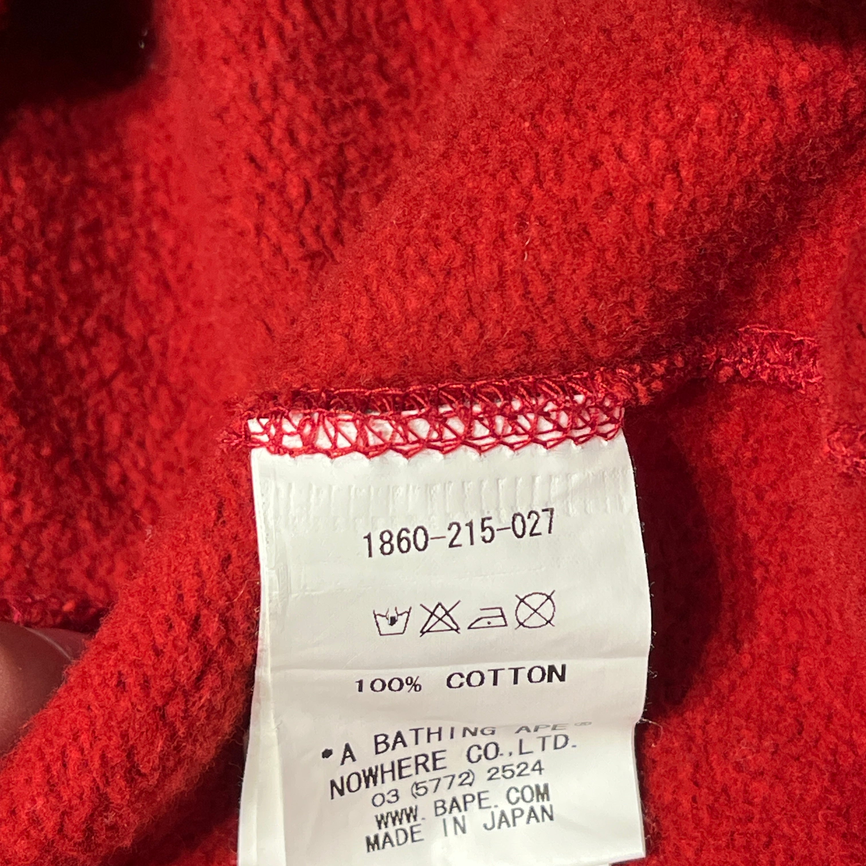 A BATHING APE/Zip Up Hoodie/S/Cotton/RED/ONE STOP FULL ZIP view 5