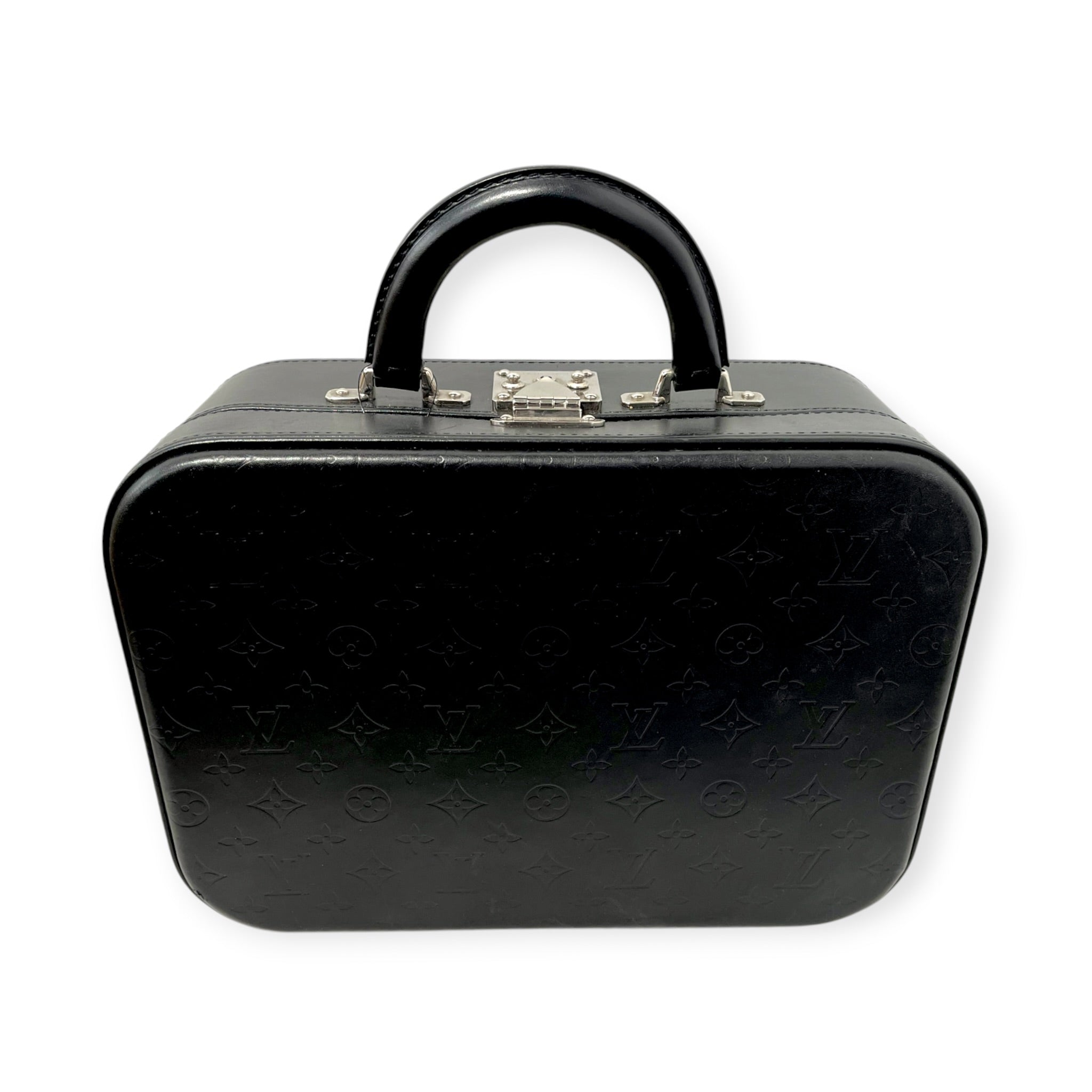LOUIS VUITTON/Hand Bag/Monogram/Leather/BLK/MONOGRAM GLACE VALISETTE MM view 8