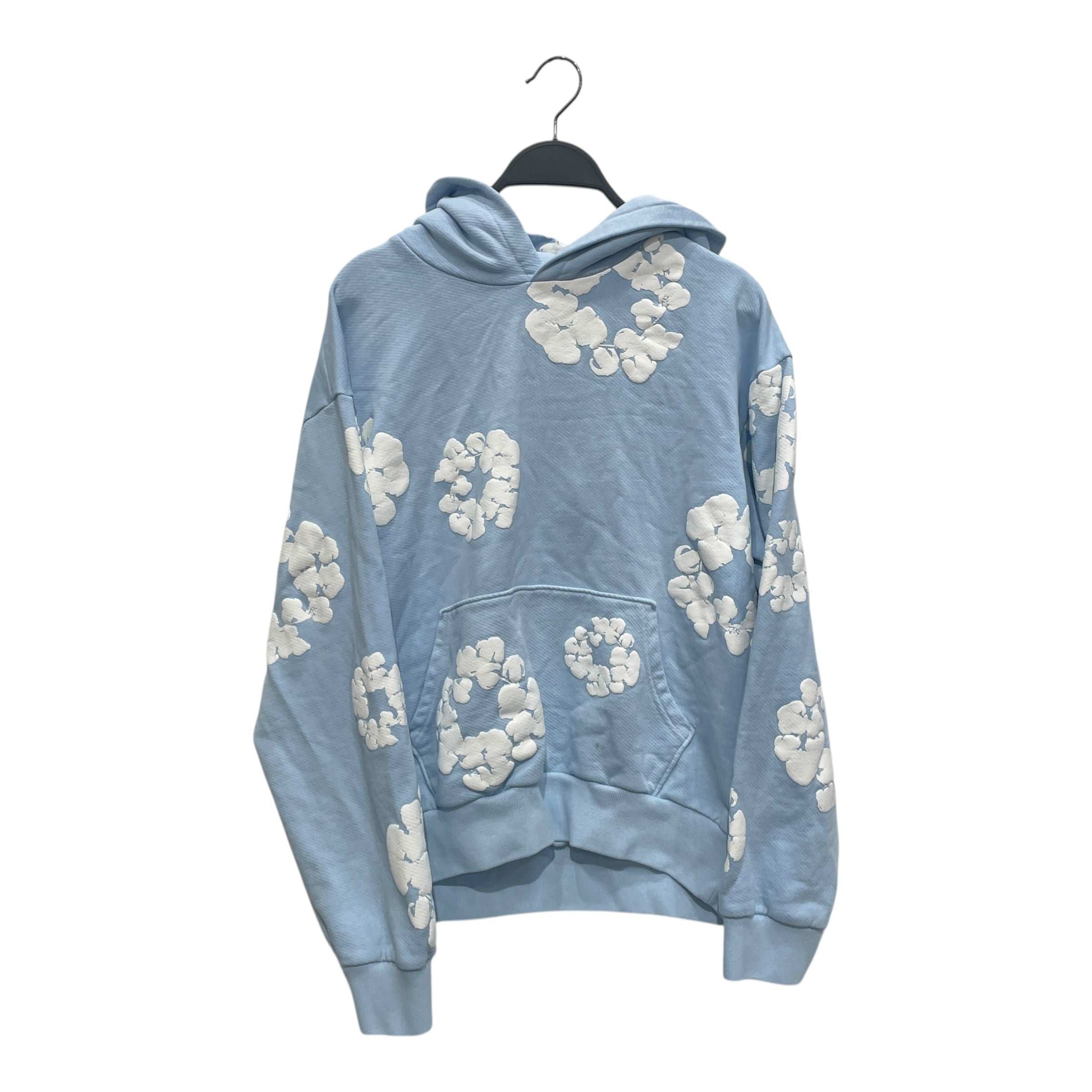DENIM TEARS/Hoodie/S/Cotton/BLU/DENIM T BBY BLU WHT PRNT 2 view 1