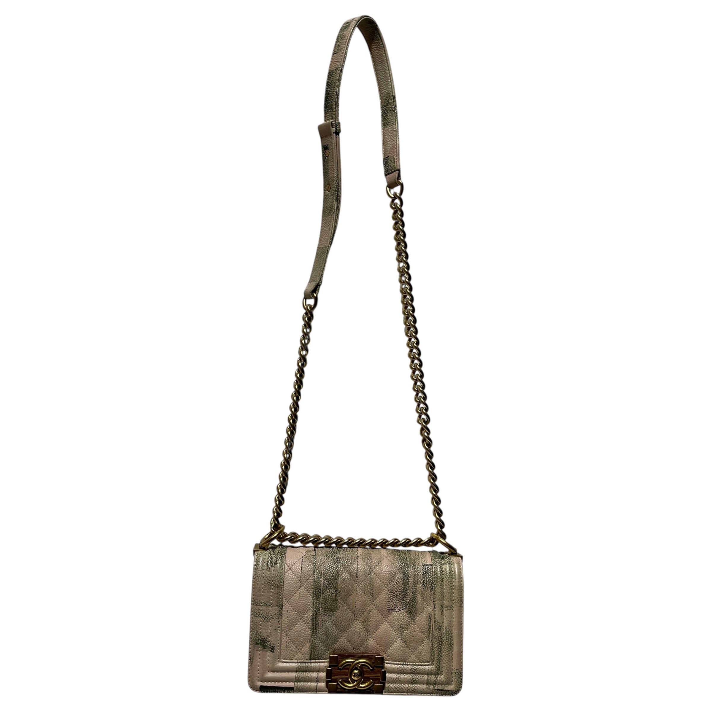 CHANEL/Cross Body Bag/S/All Over Print/Leather/CRM/WATERCOLOR CAVIAR QUILTED view 1