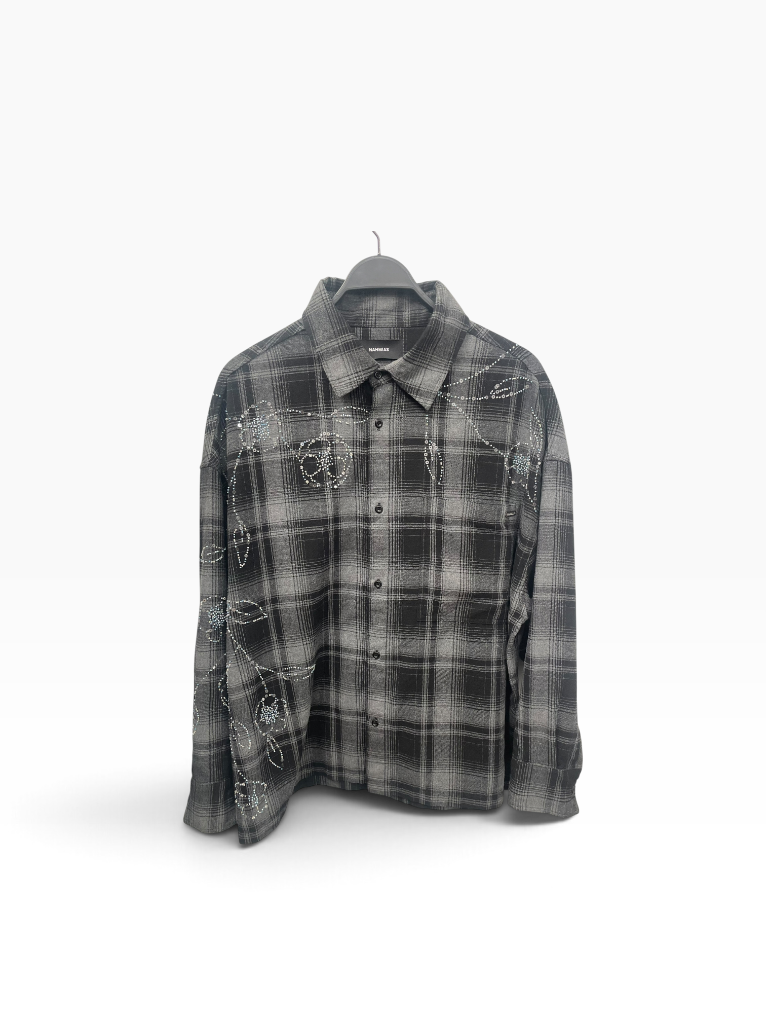 NAHMIAS/LS Shirt/L/Polyester/GRY/Plaid/EMBROIDERED FLANNEL view 2