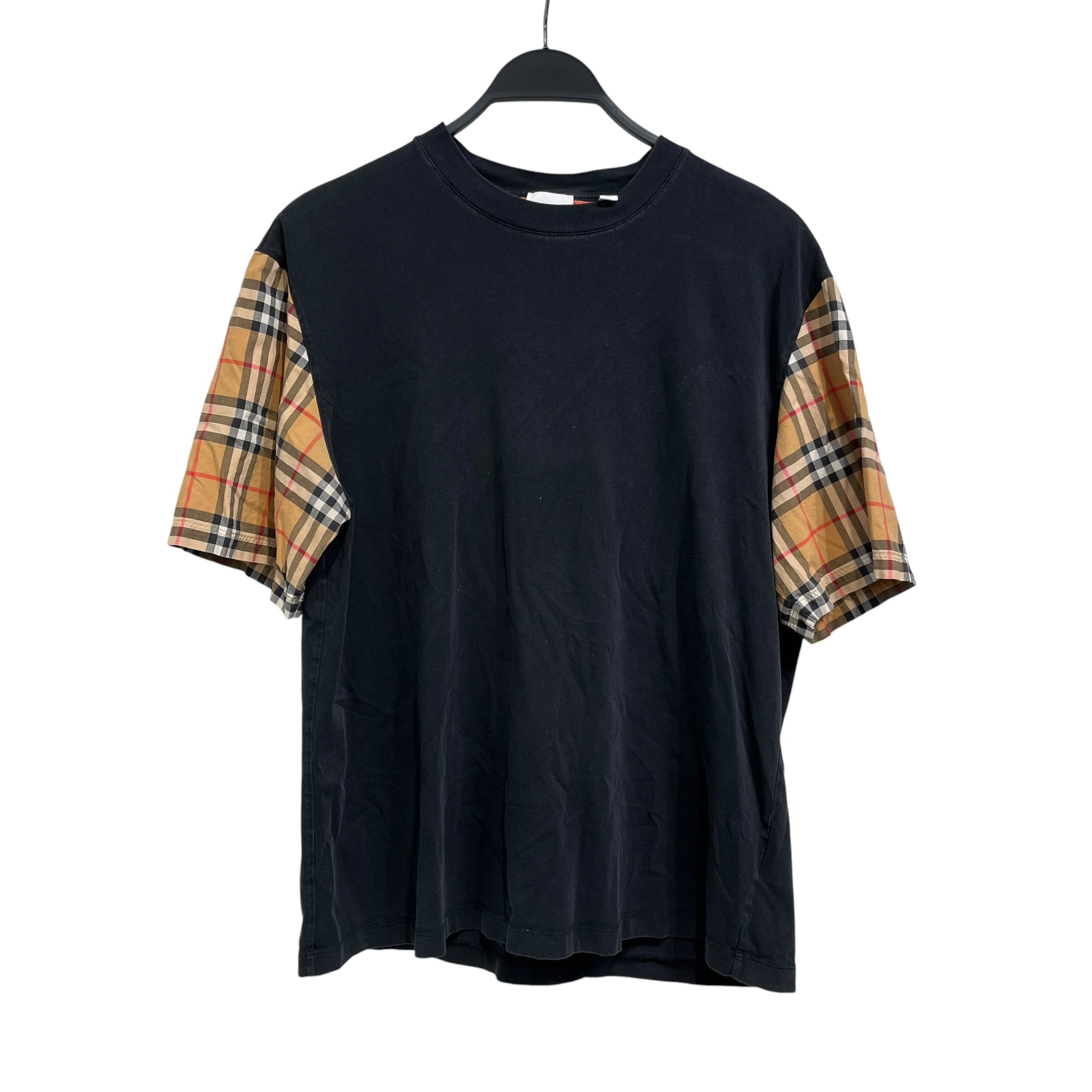 BURBERRY/T-Shirt/L/Cotton/BLK/Border/Burberry Dresshirt Sleeves view 1