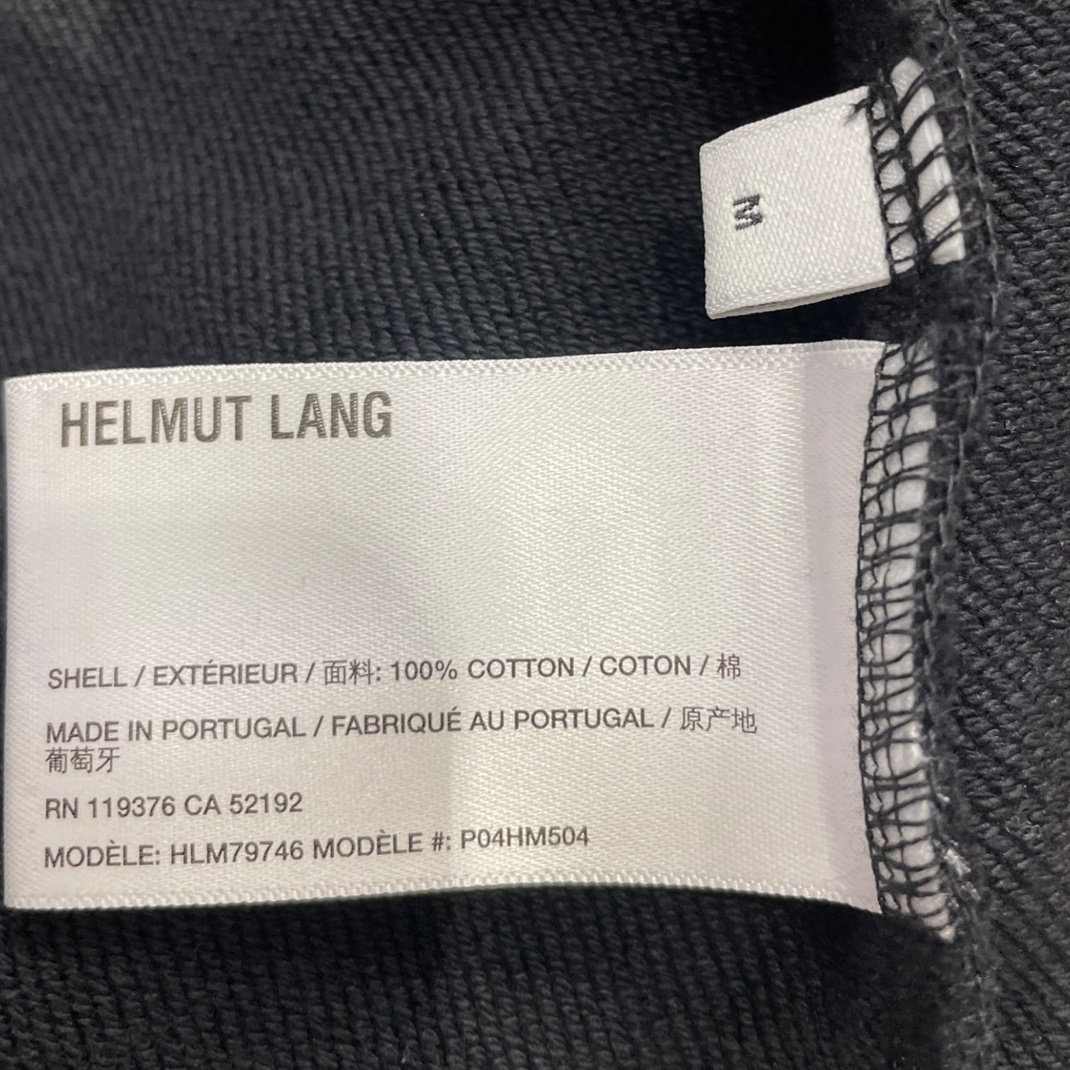 Helmut Lang/Hoodie/M/Cotton/BLK/EMBOSSED LOGO HOODIE view 3