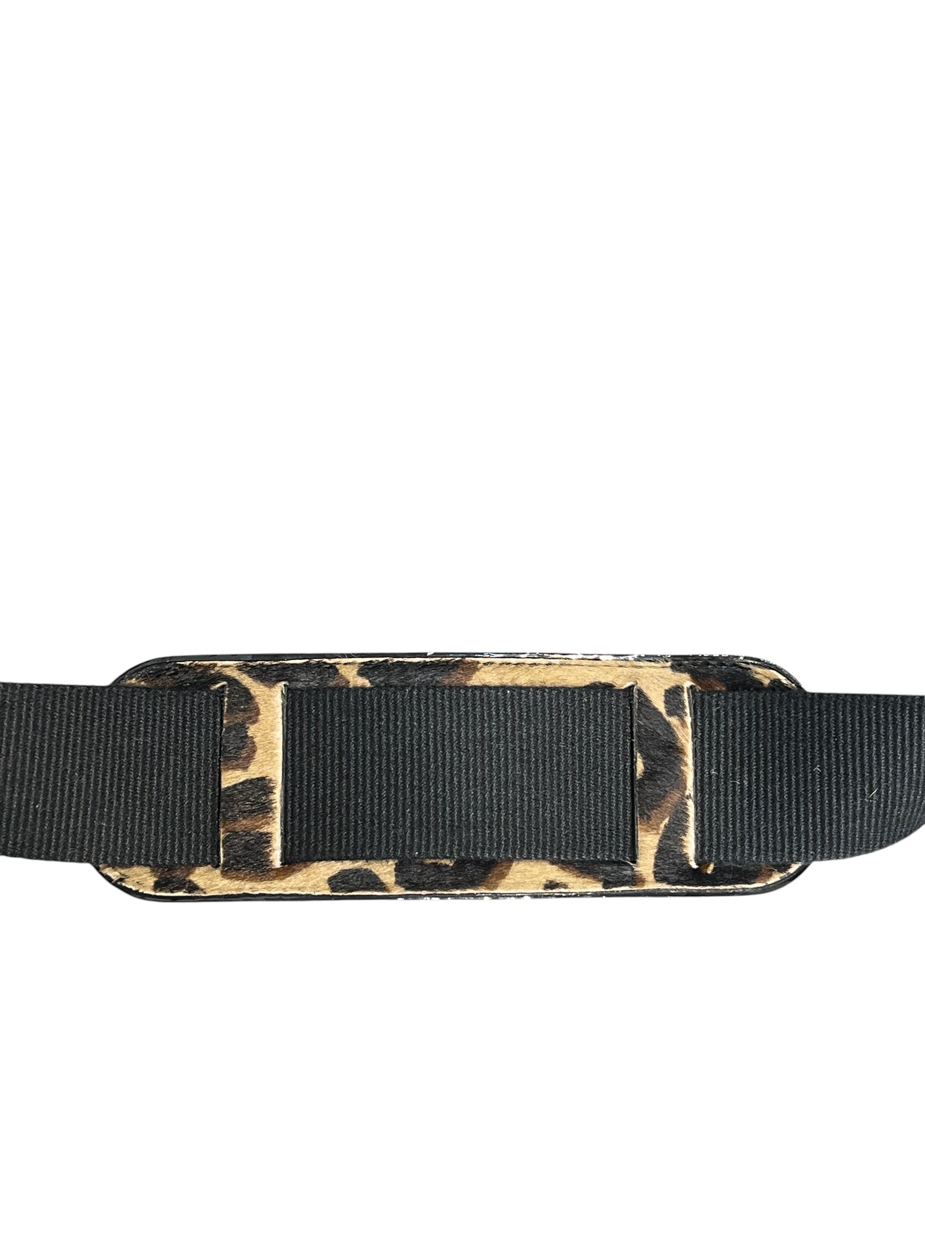 LOUIS VUITTON/Hand Bag/Monogram/BRW/gold accent with leopord bottm view 12