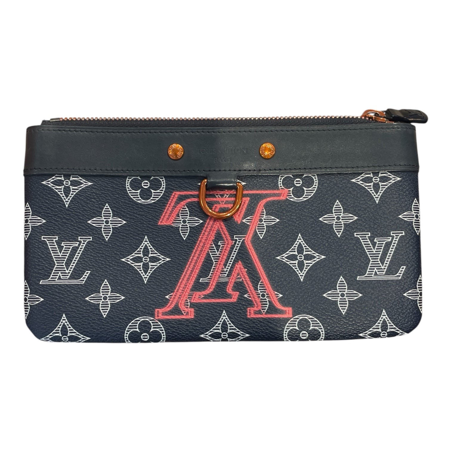 LOUIS VUITTON/Wallet/Monogram/Leather/BLK/UPSIDEDOWN RED LOGO view 1