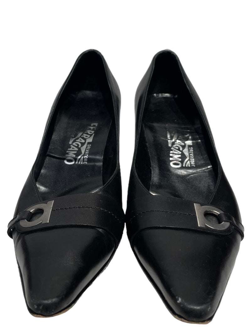 Salvatore Ferragamo/Heels/UK 6.5/Leather/BLK/