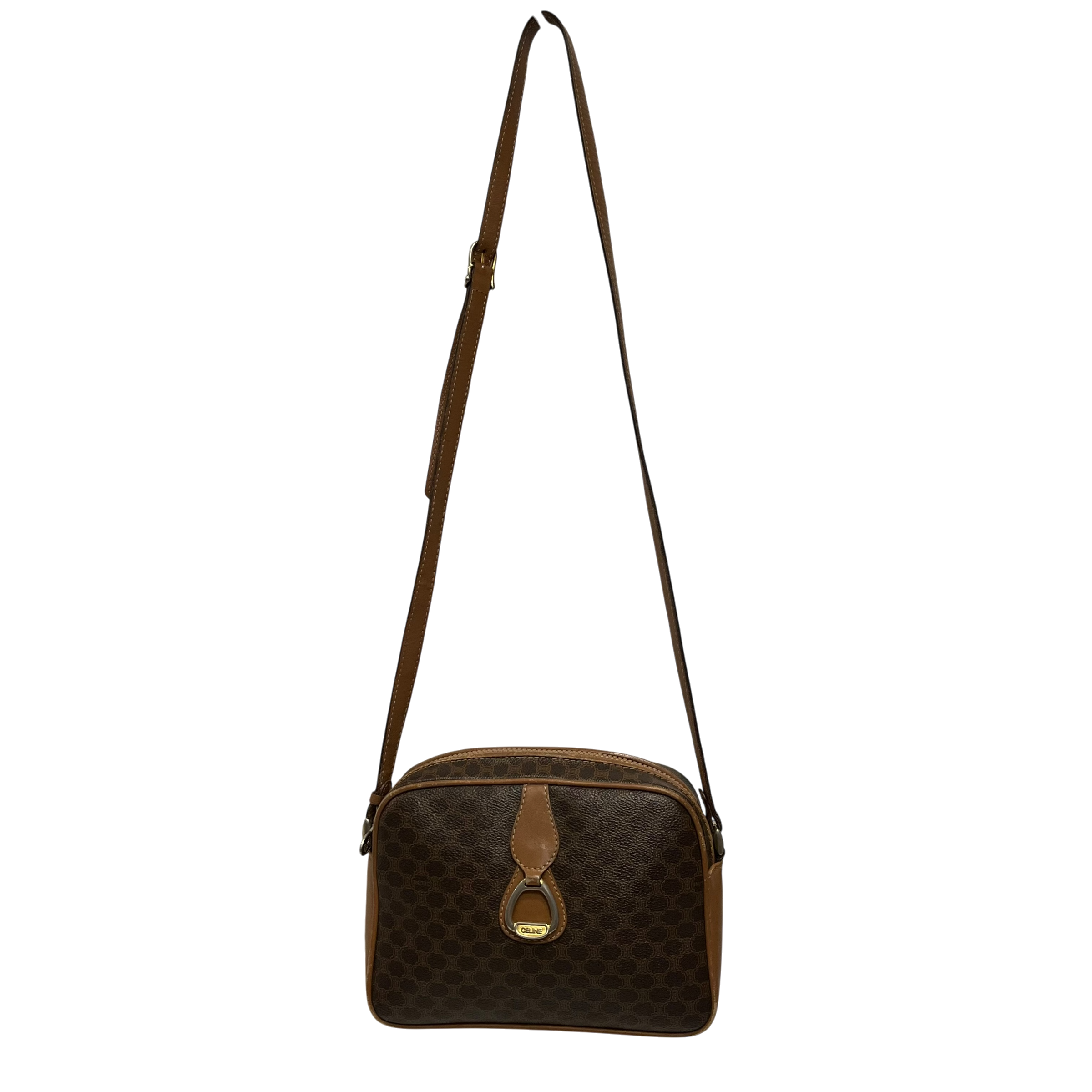 CELINE/Cross Body Bag/Monogram/Leather/BRW/MACADAM VINTAGE view 3
