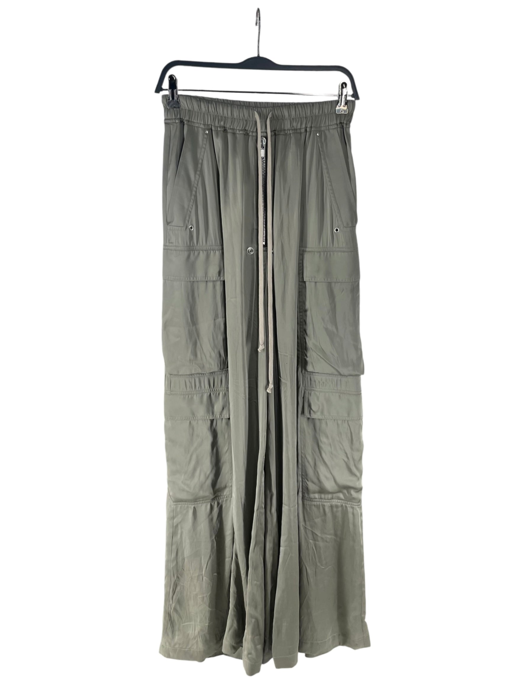 Rick Owens/Bottoms/4/GRN/RICK OWENS SATIN CARGOS SZ4 view 1