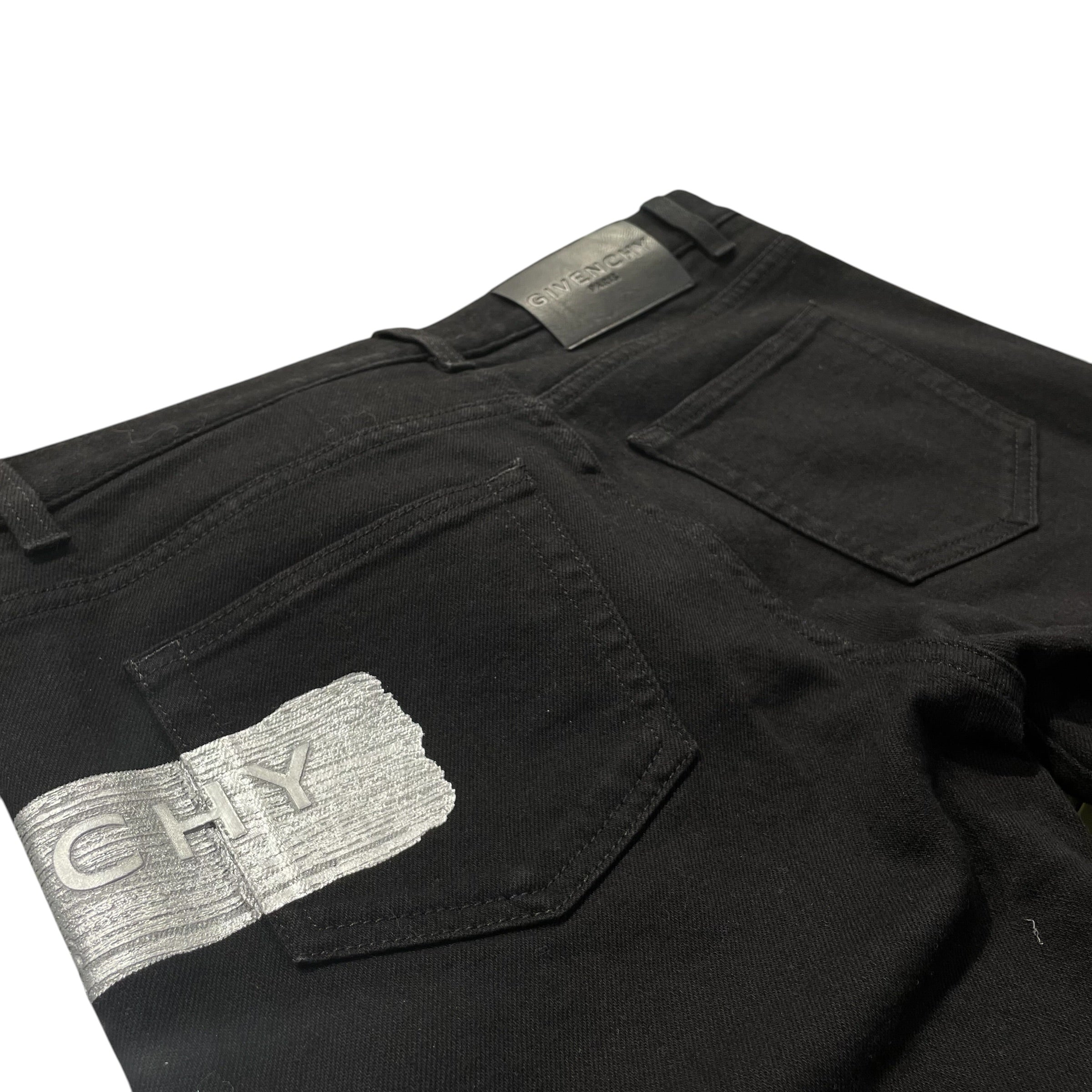 GIVENCHY/Skinny Pants/30/Denim/BLK/logo brush stroke view 4