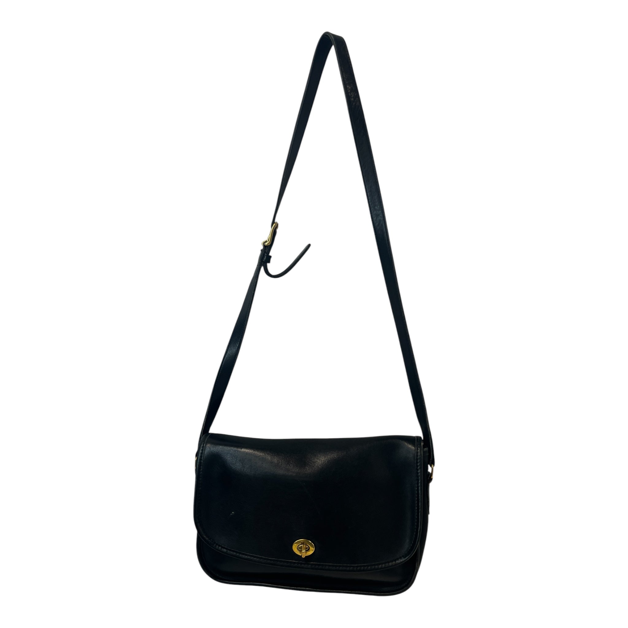 COACH/Cross Body Bag/Leather/BLK/VINTAGE TURNLOCK CITY BAG view 1