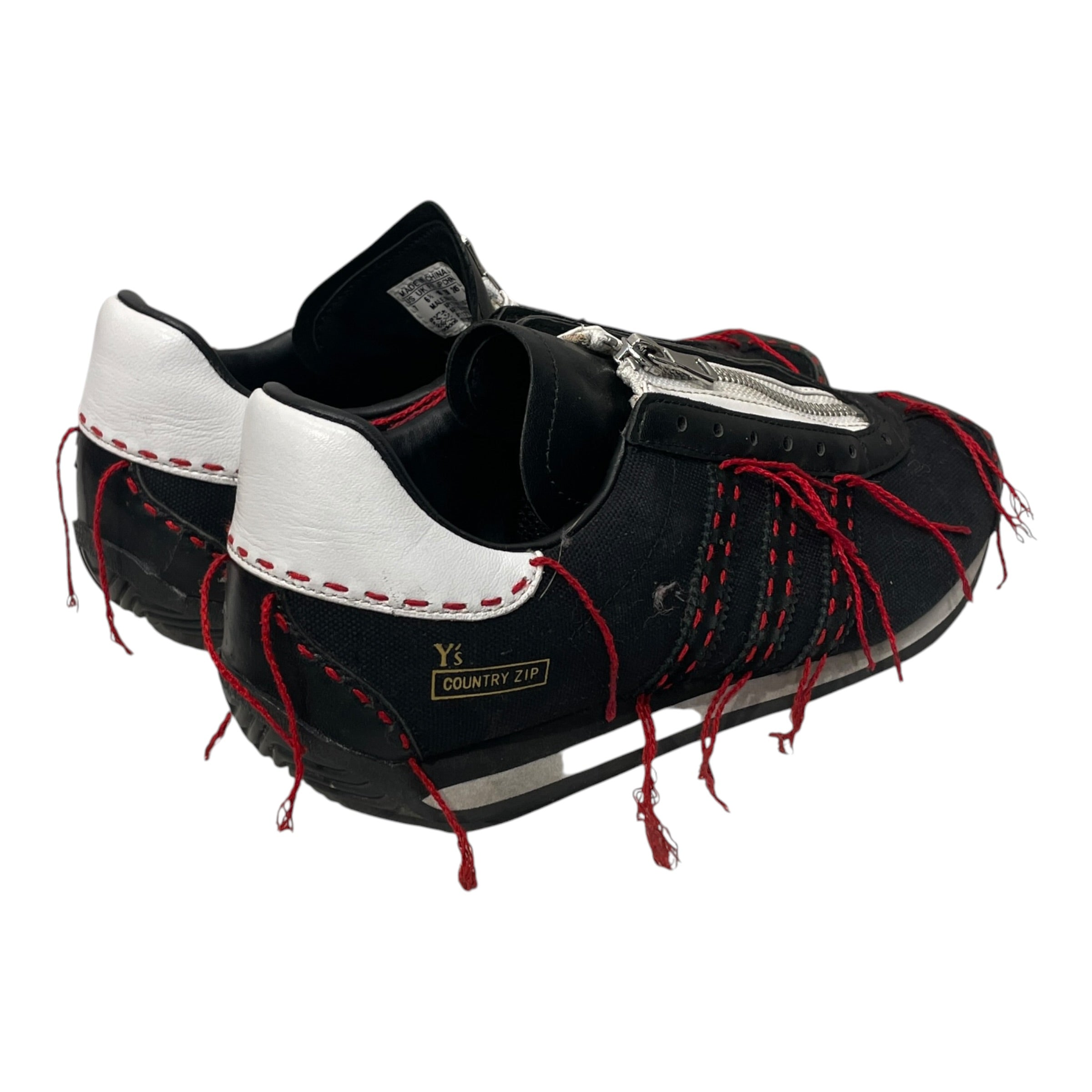 Y's/adidas/Low-Sneakers/US 7/Cotton/BLK/RED THREAD ALL OVER view 2
