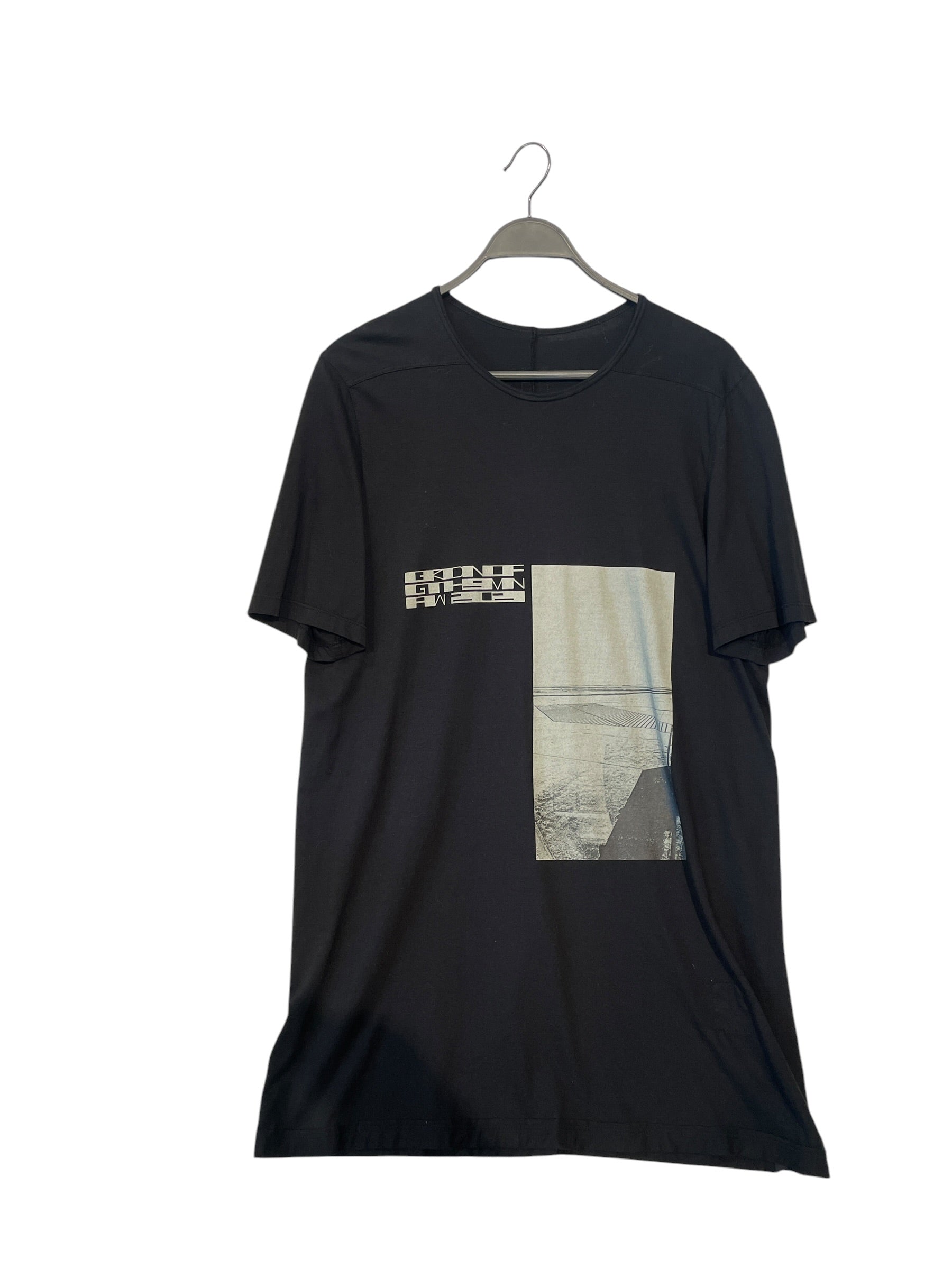 RICK OWENS DRKSHDW/T-Shirt/L/Cotton/BLK/GRAPHIC TSHIRT W/ RIBBON view 1