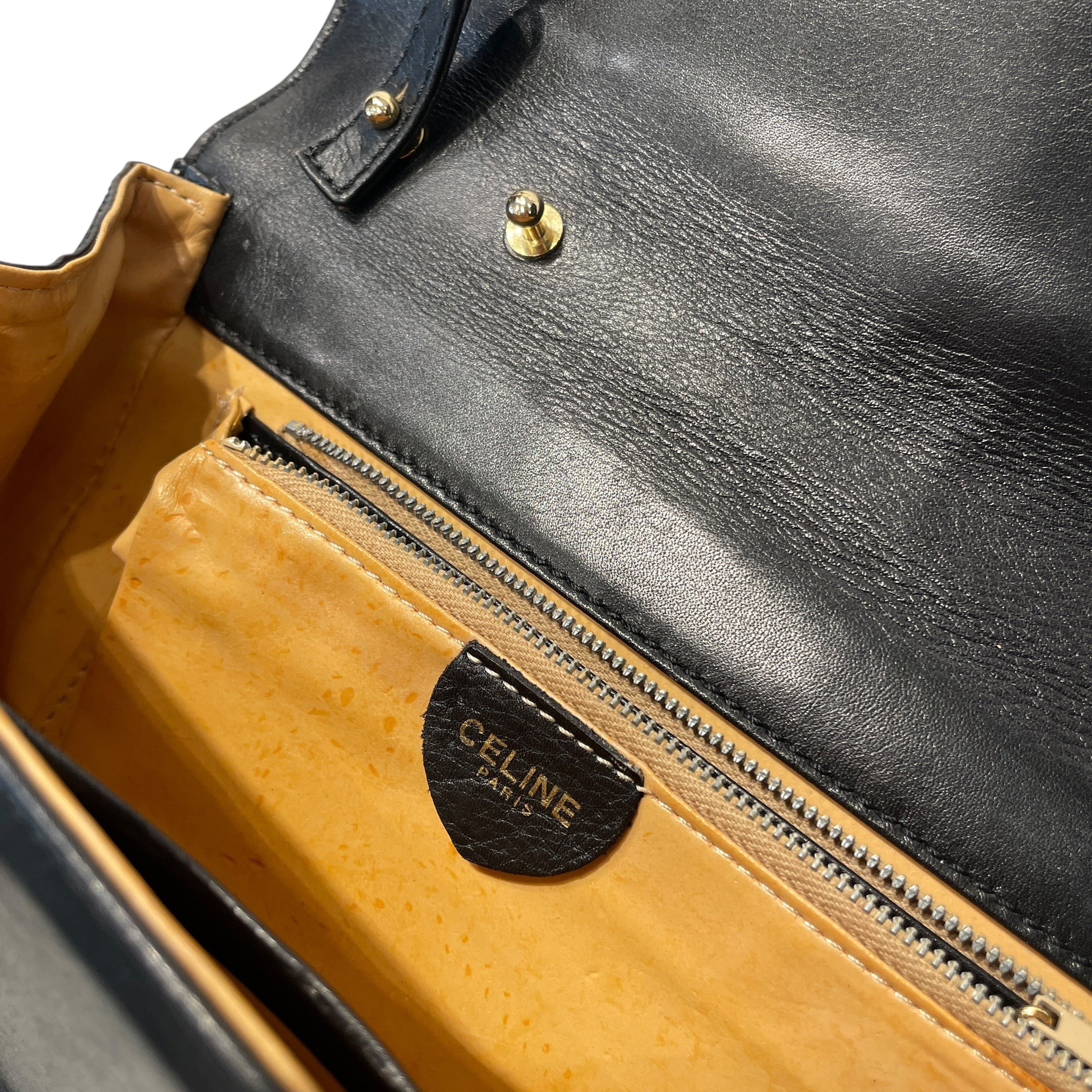 CELINE/Cross Body Bag/Leather/BLK/gold horsebit/detachable chain view 5