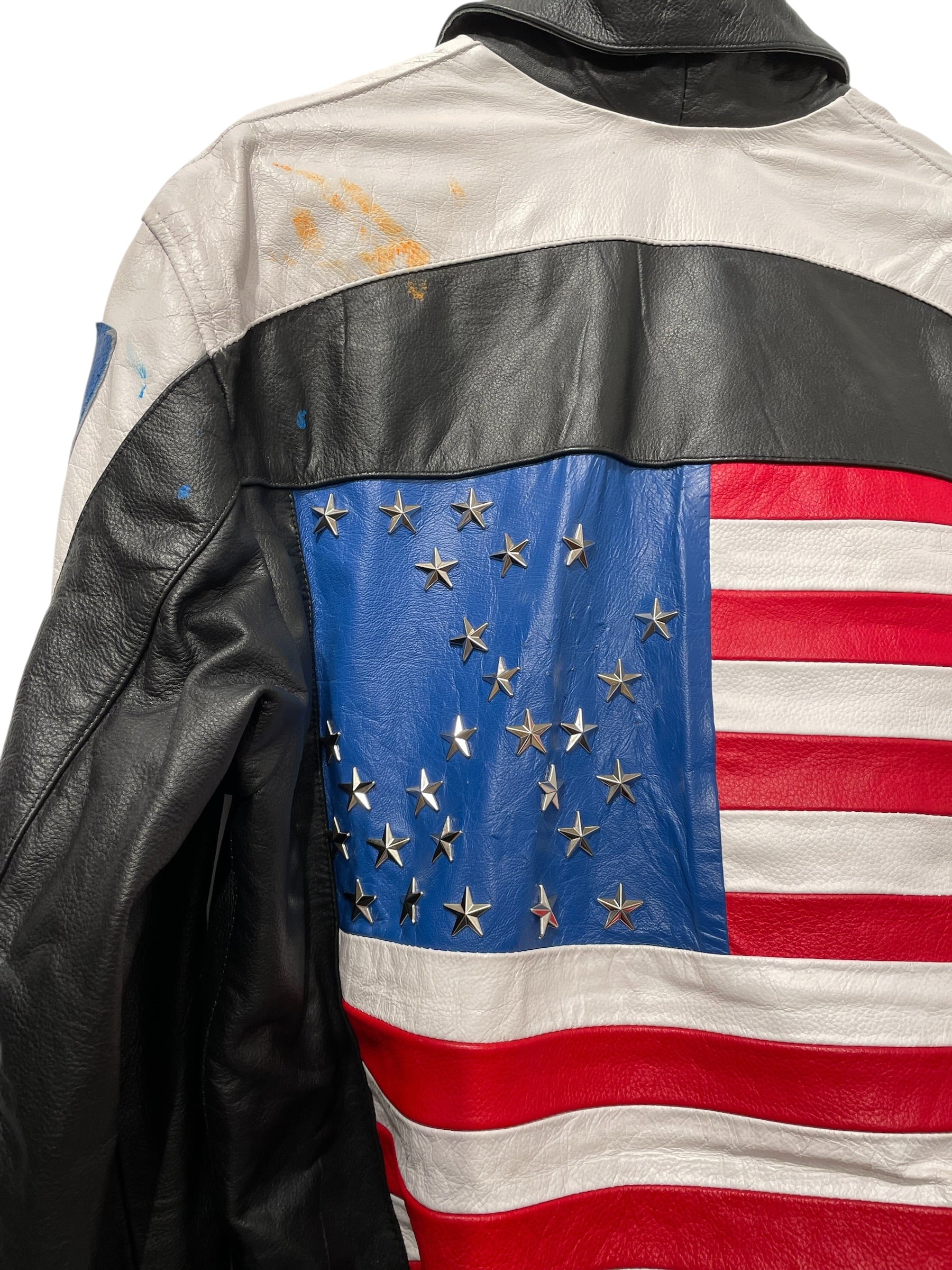 Vintage/Leather Jkt/M/Leather/BLK/All Over Print/USA ALL OVER view 4