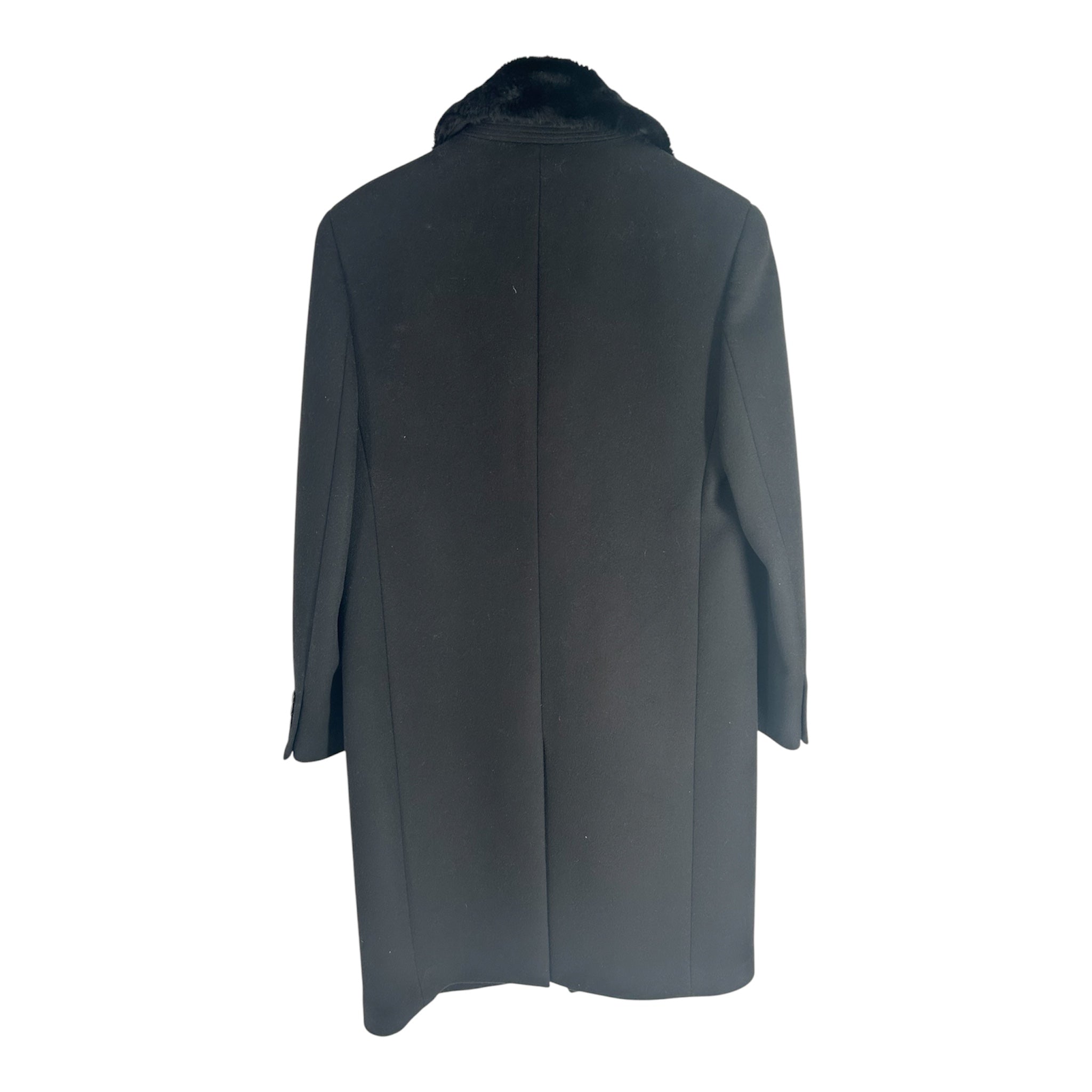 SAINT LAURENT/Coat/52/Wool/BLK/FUR COLLAR view 2