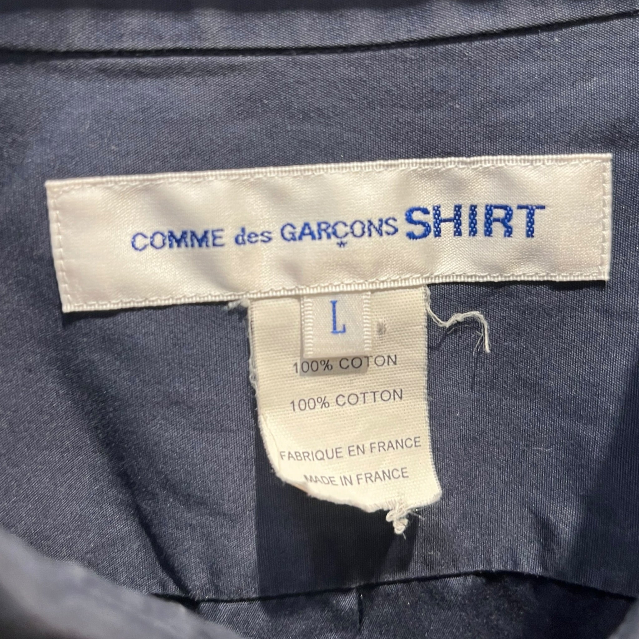COMME des GARCONS SHIRT/LS Shirt/L/Cotton/NVY/PLAIN LS BUTTON SHIRT view 4