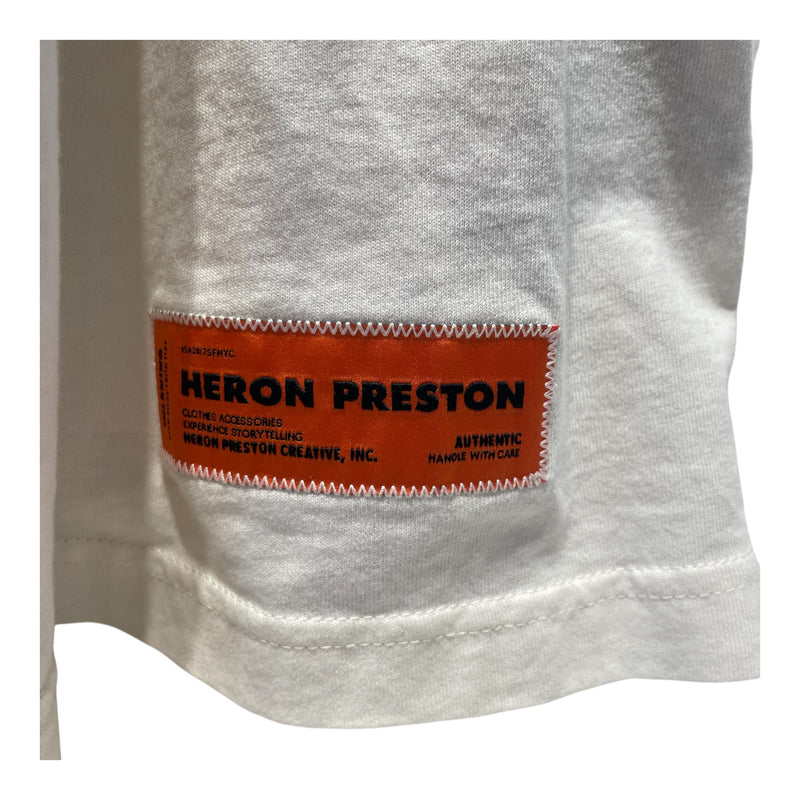 HERON PRESTON/T-Shirt/M/Cotton/CRM/Black White Graphic Orange Hit