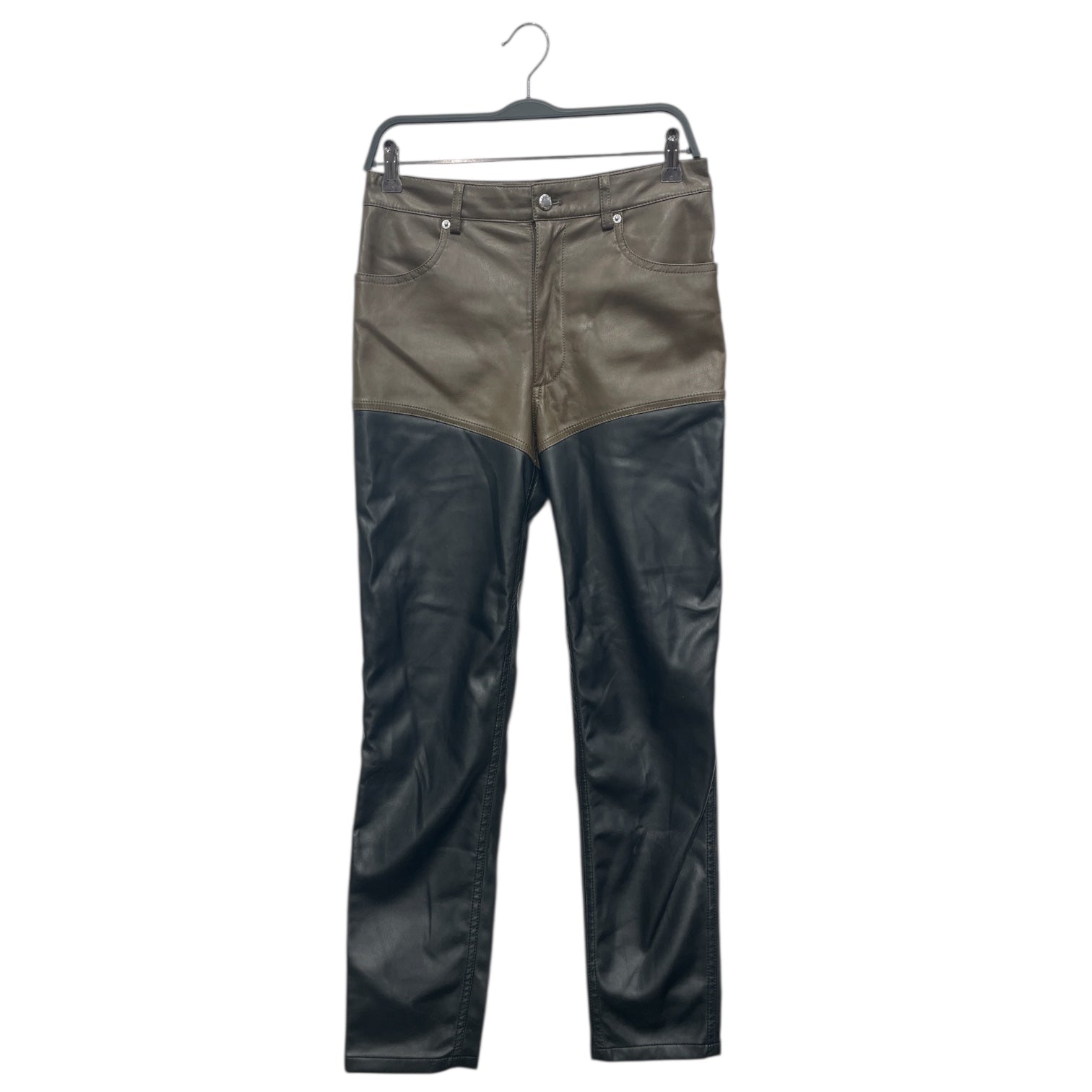 ECKHAUS LATTA/Straight Pants/28/Faux Leather/GRN/GRN/BLK PANTS view 1