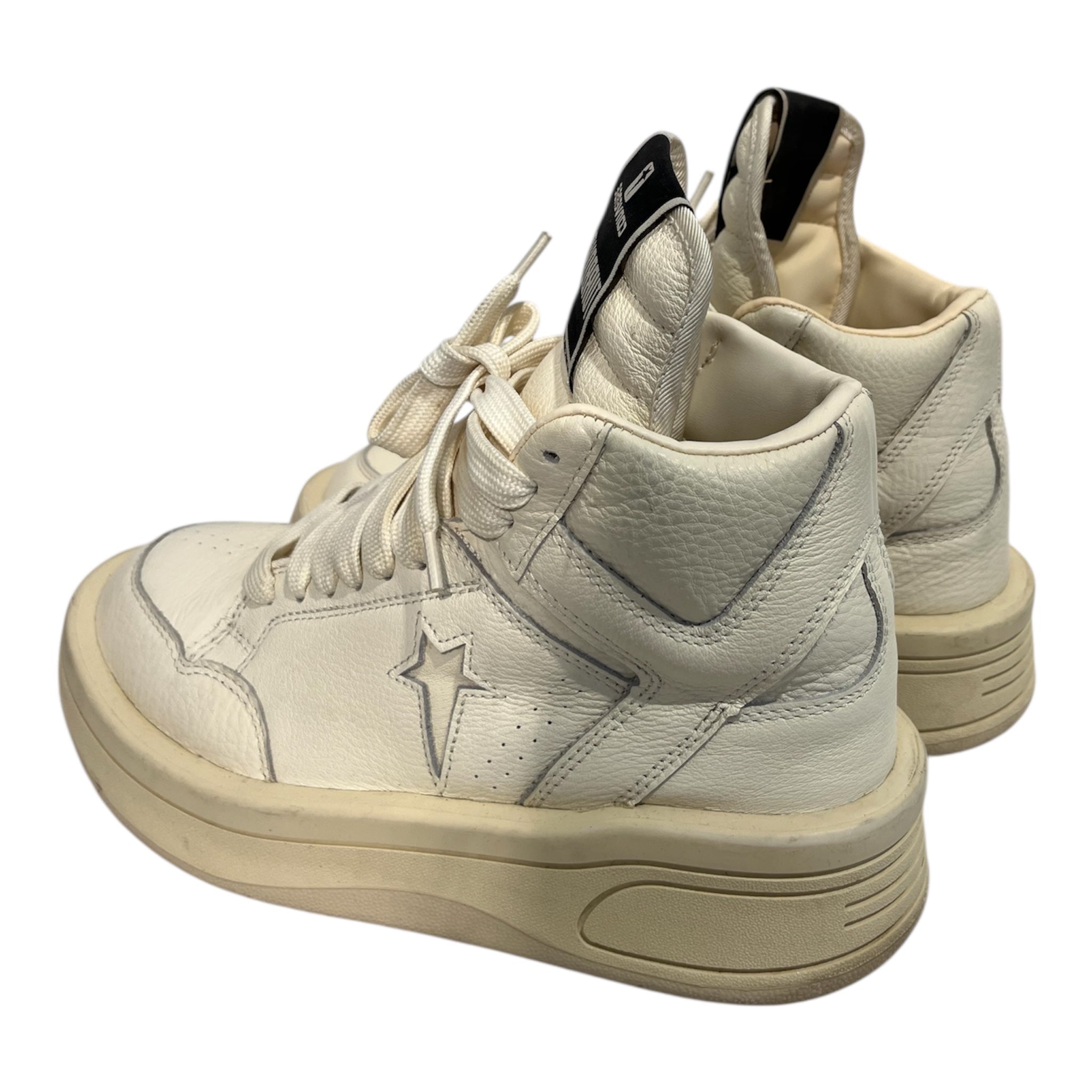 CONVERSE/RICK OWENS DRKSHDW/Hi-Sneakers/US 8/Leather/CRM/172343c turbowpn high top view 2