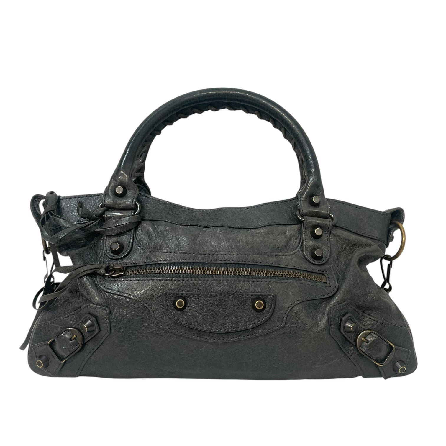 BALENCIAGA/Cross Body Bag/Lambskin/GRY/motorcross classic city view 1