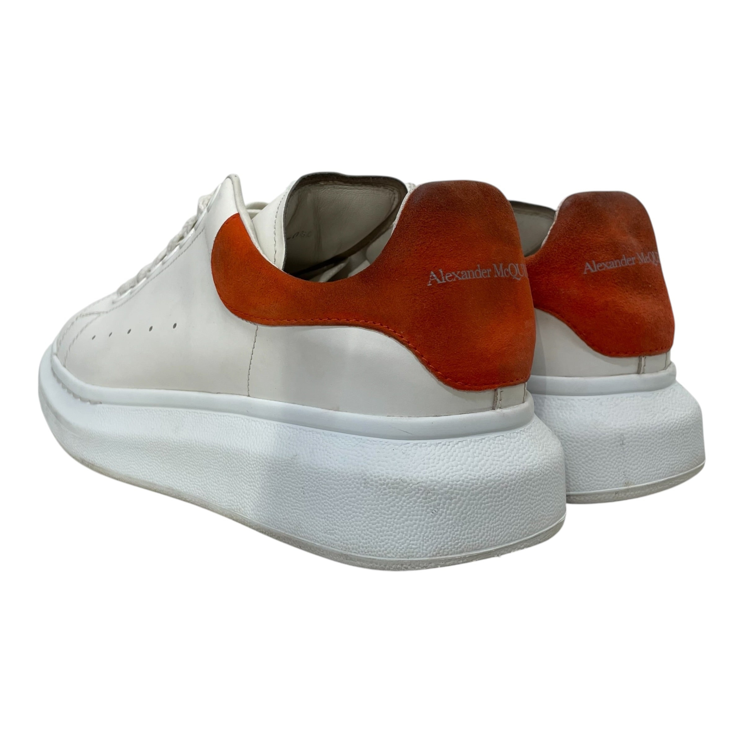 Alexander McQueen/Low-Sneakers/EU 40.5/Leather/WHT/ORANGE HEEL view 2