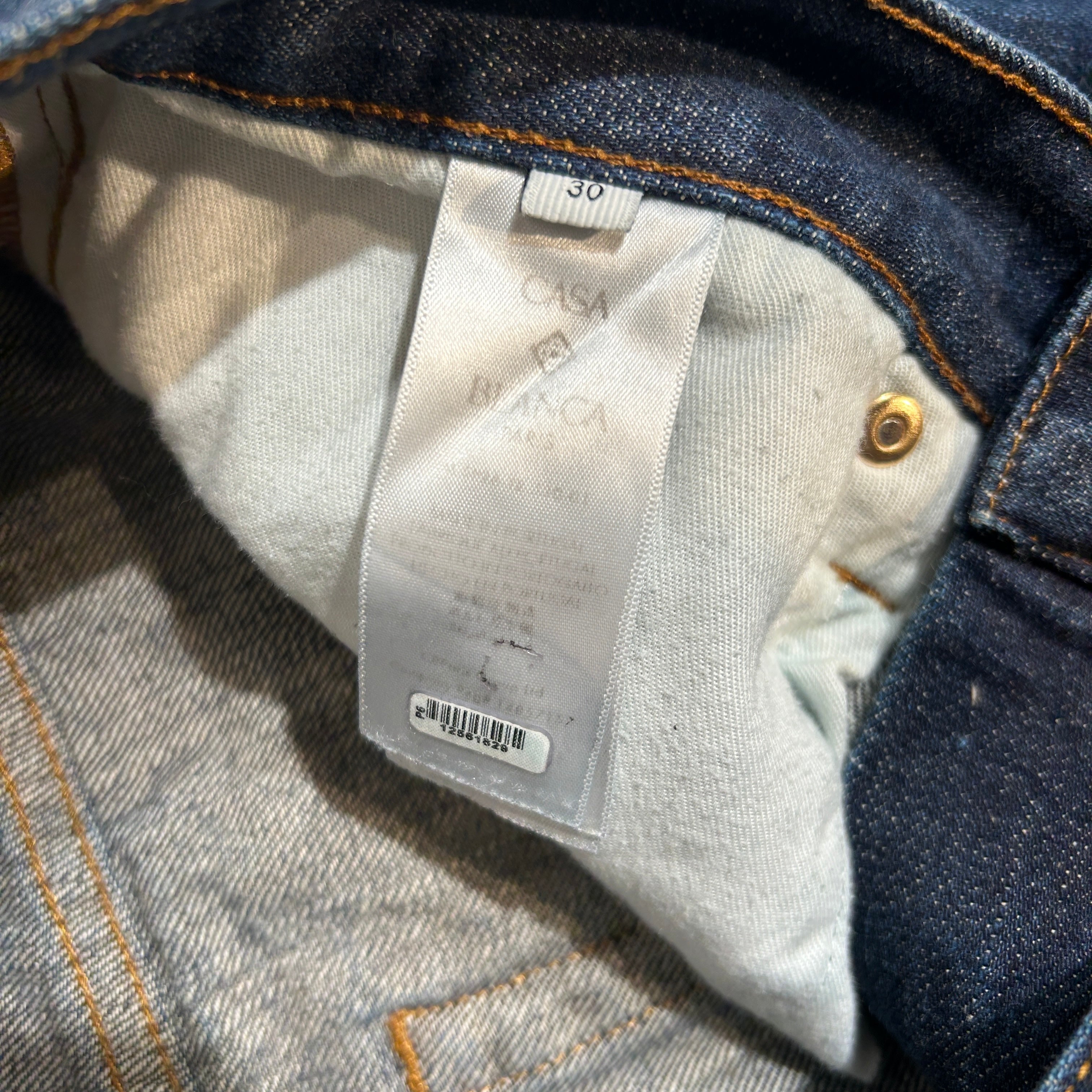 CASABLANCA/Straight Pants/30/Denim/NVY/red logo button view 4