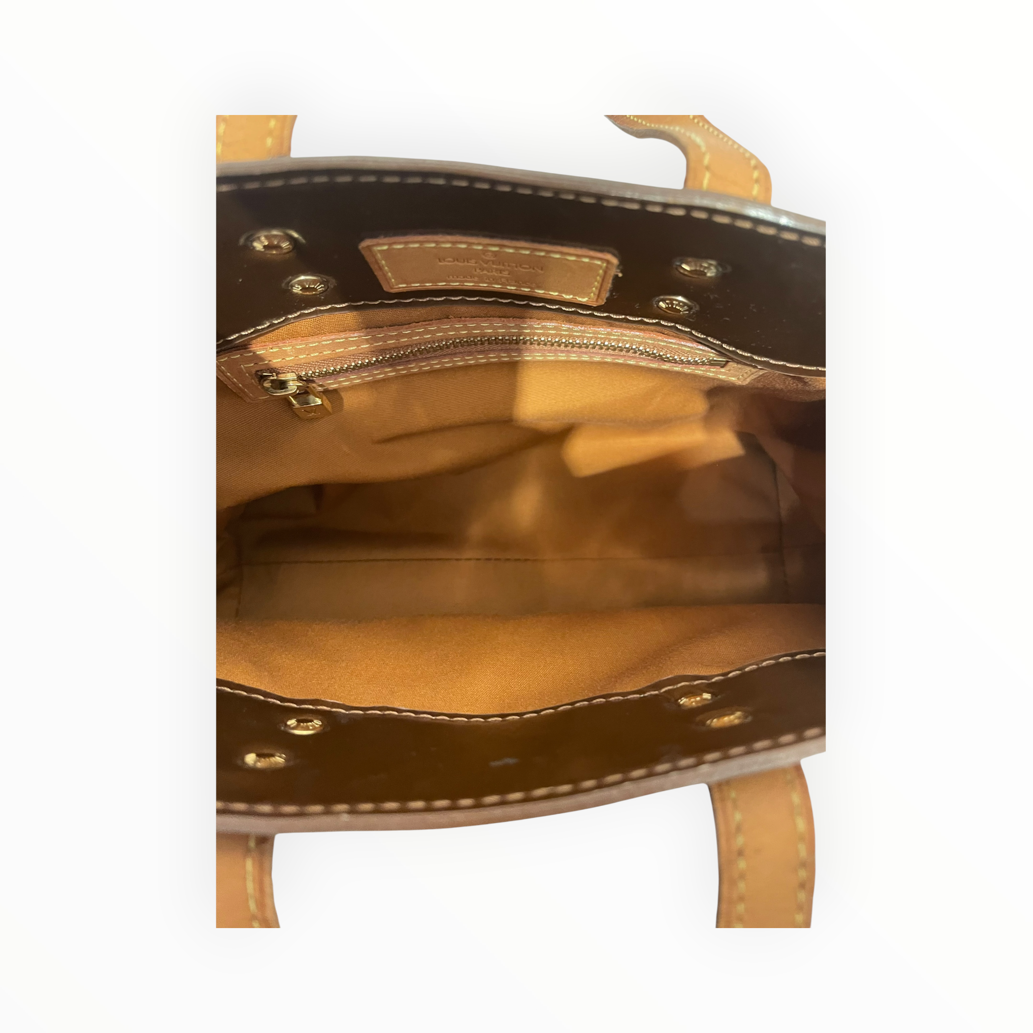 LOUIS VUITTON/Bag/Monogram/BRW/crackled handle view 4