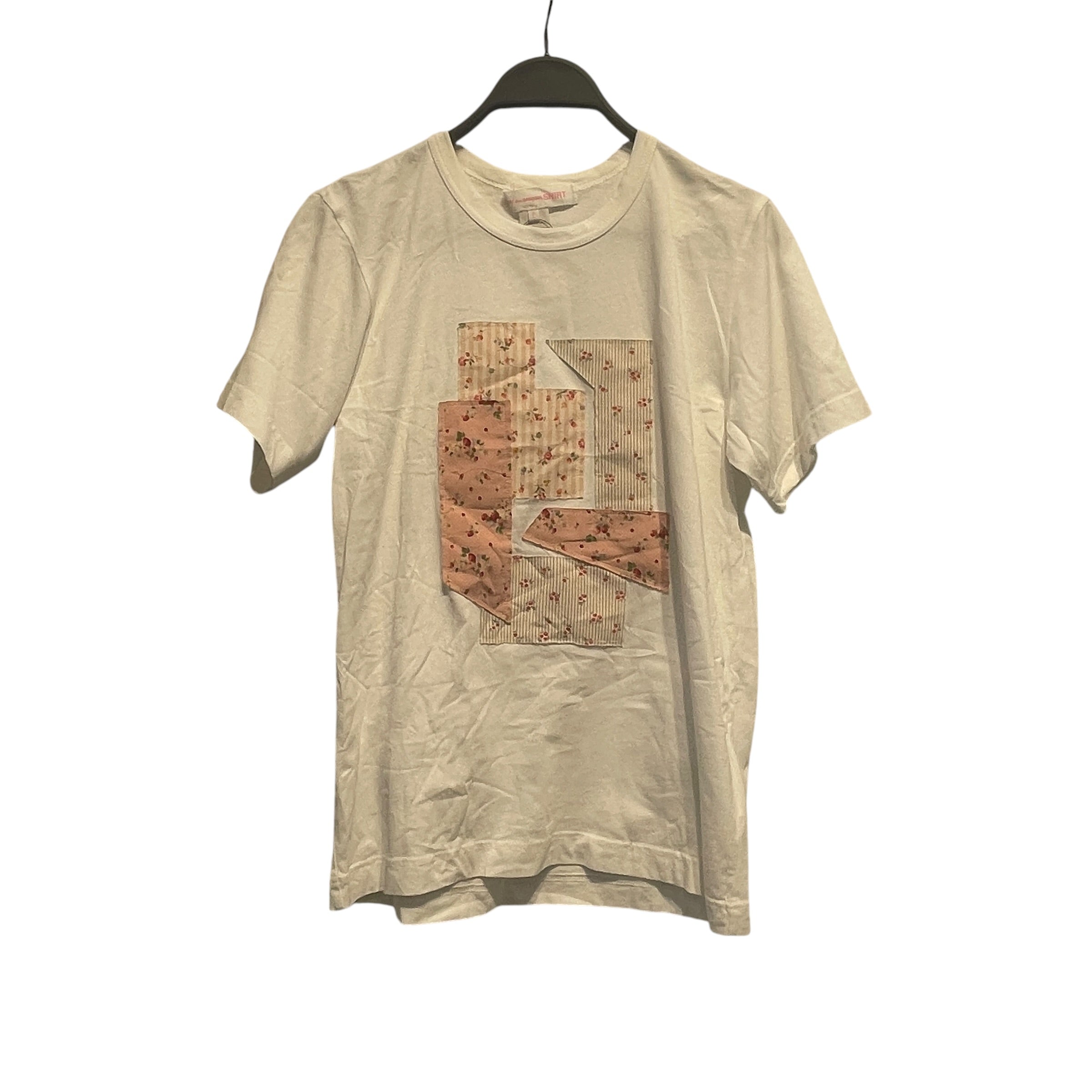 COMME des GARCONS HOMME/T-Shirt/L/Cotton/WHT/High Neck/patch work view 1