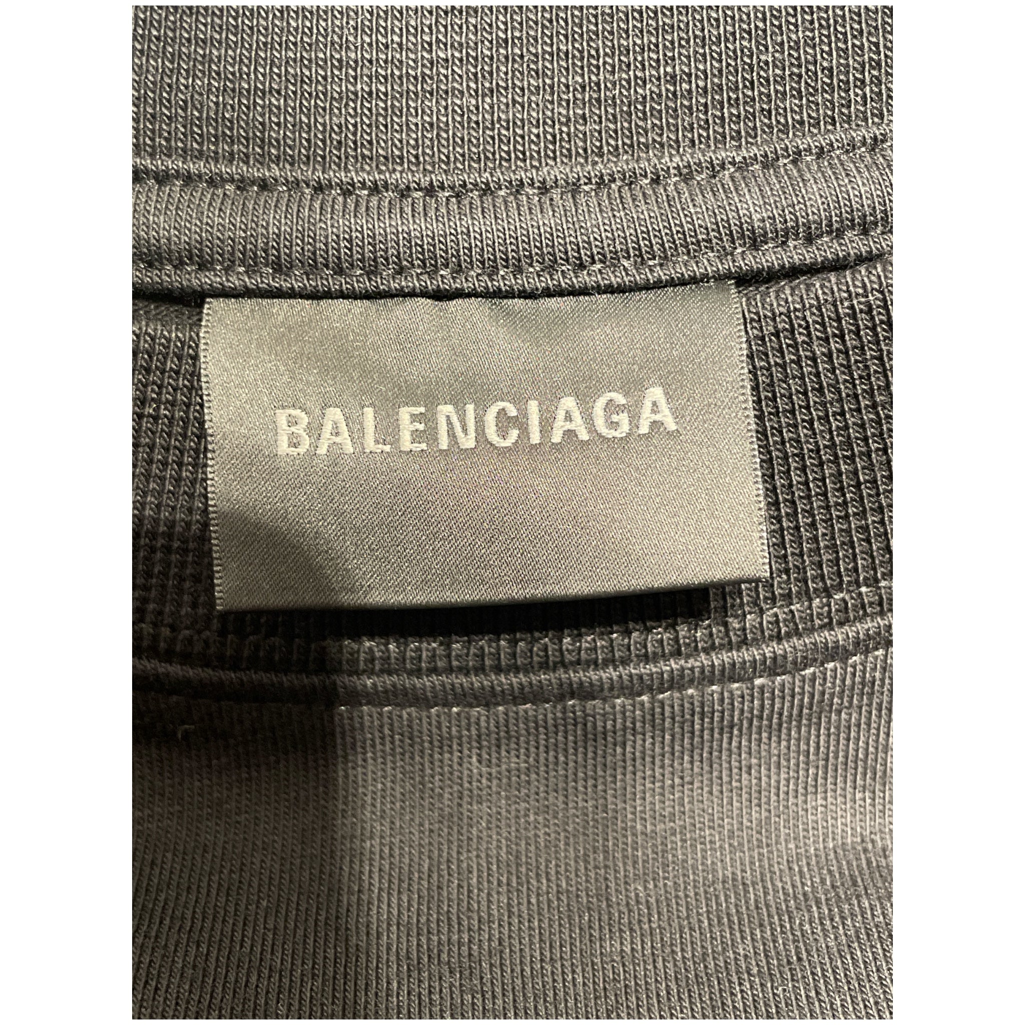 BALENCIAGA/T-Shirt/S/Cotton/BLK/Balenci Glitter back logo view 3