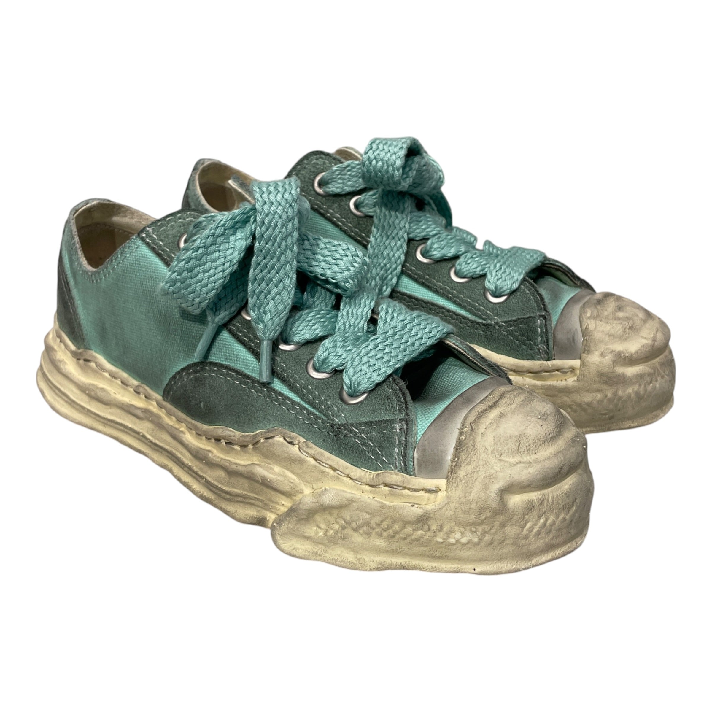 MAISONMIHARA/Low-Sneakers/EU 38/Cotton/BLU/Chunky Heel/MMTEALDISTRESSEDHANKSNEAKER view 1