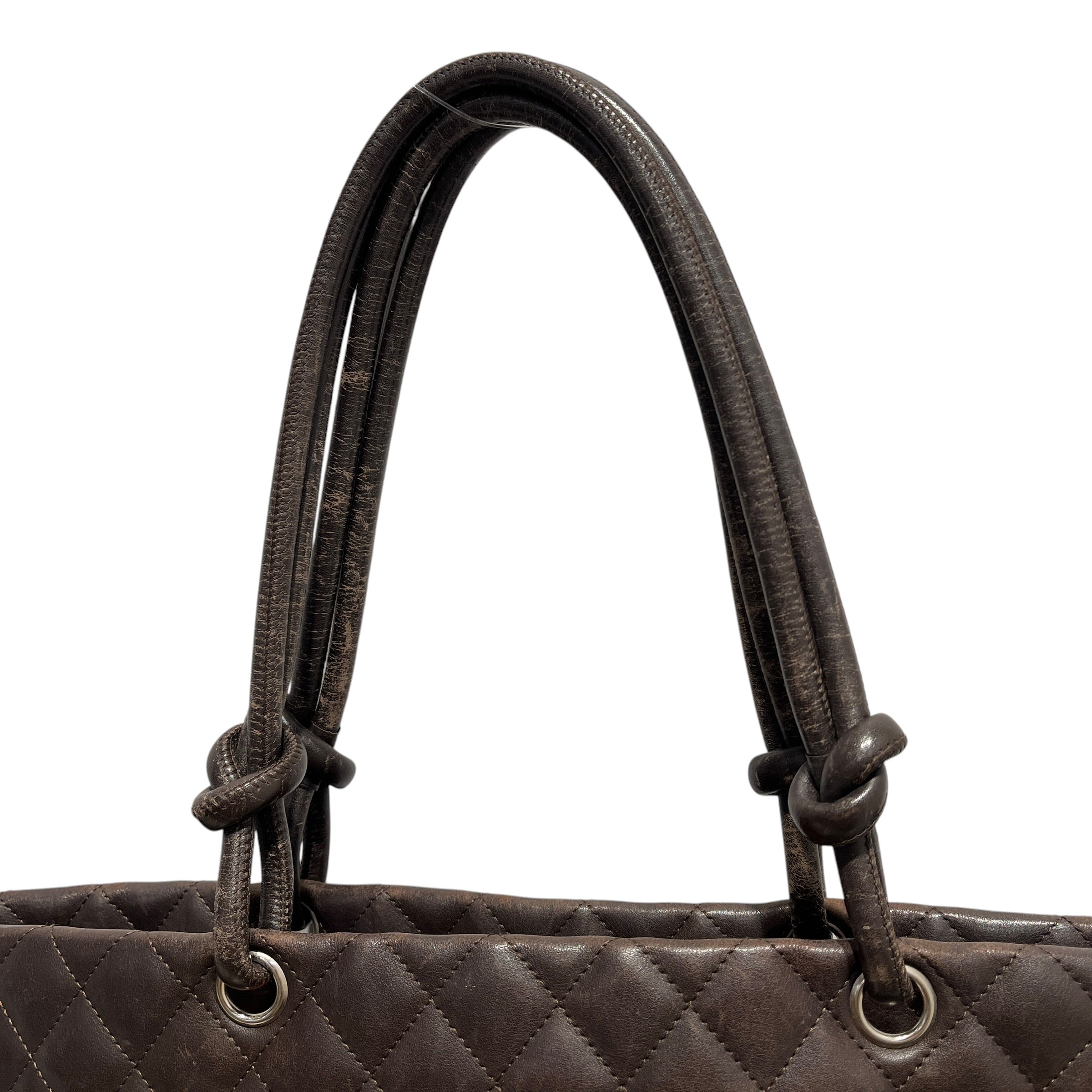 CHANEL/Tote Bag/Leather/BRW/vintage cambon line cc quilted view 9