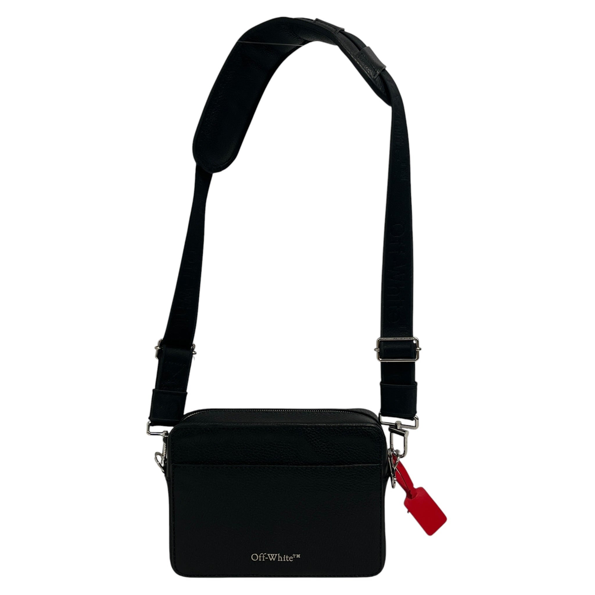 OFF-WHITE/Cross Body Bag/Leather/BLK/diag messenger bag view 2