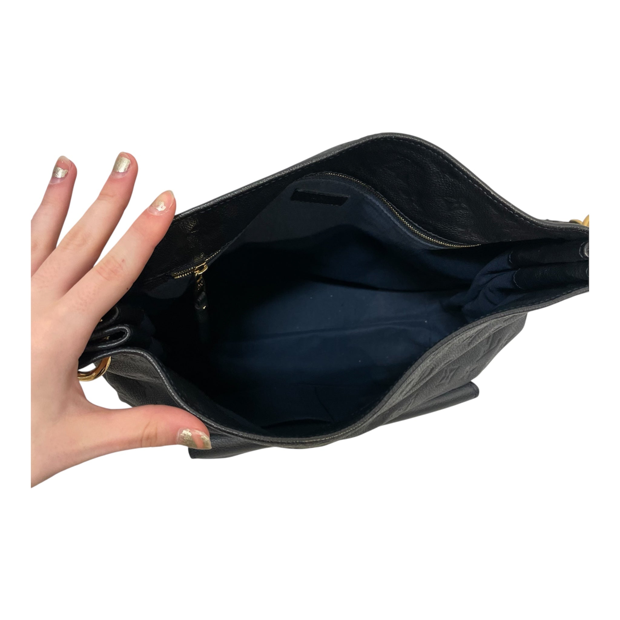 LOUIS VUITTON/Cross Body Bag/Monogram/Leather/NVY/Metis Hobo view 4